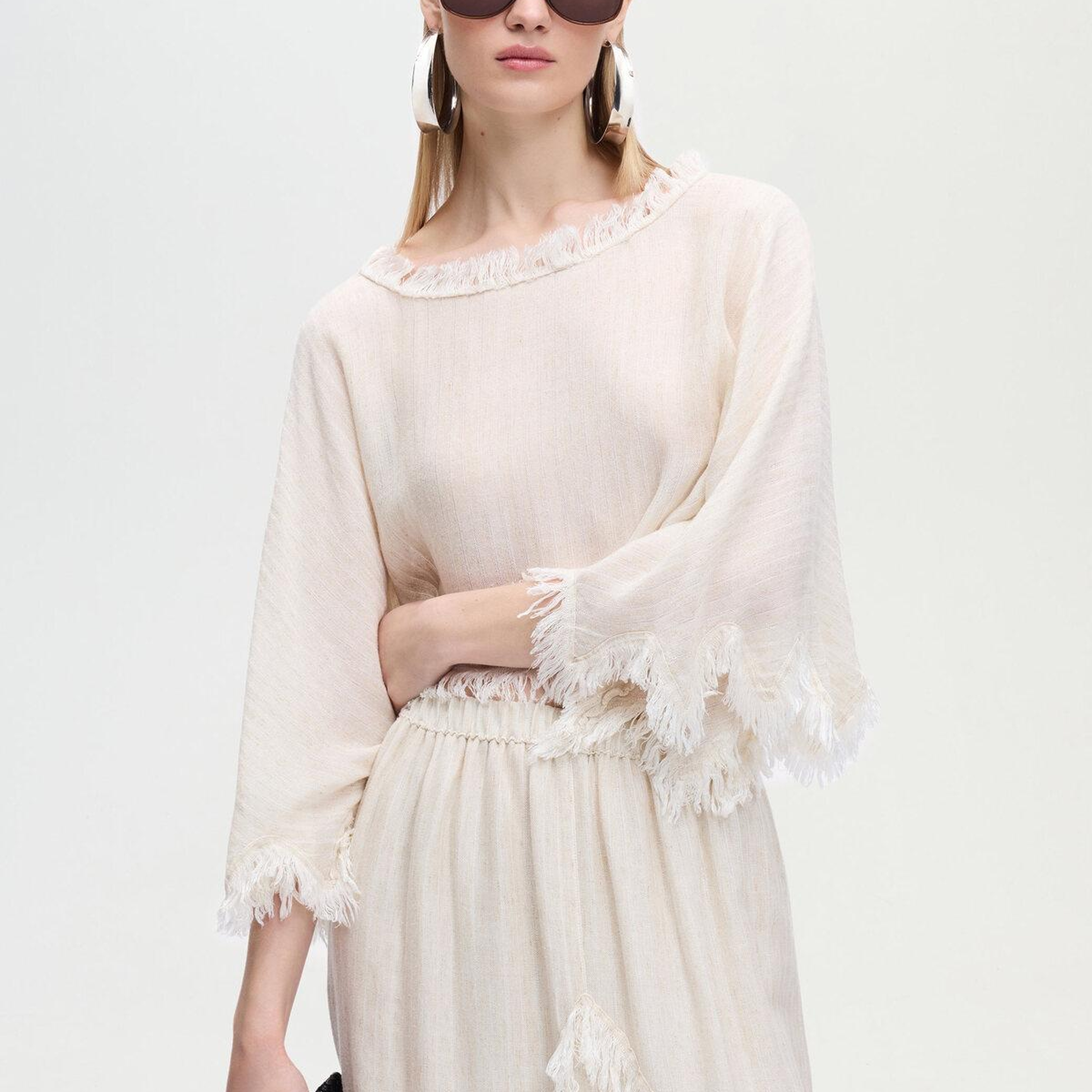 İKİKIZ Asimetrik Etek Kadın Naturel