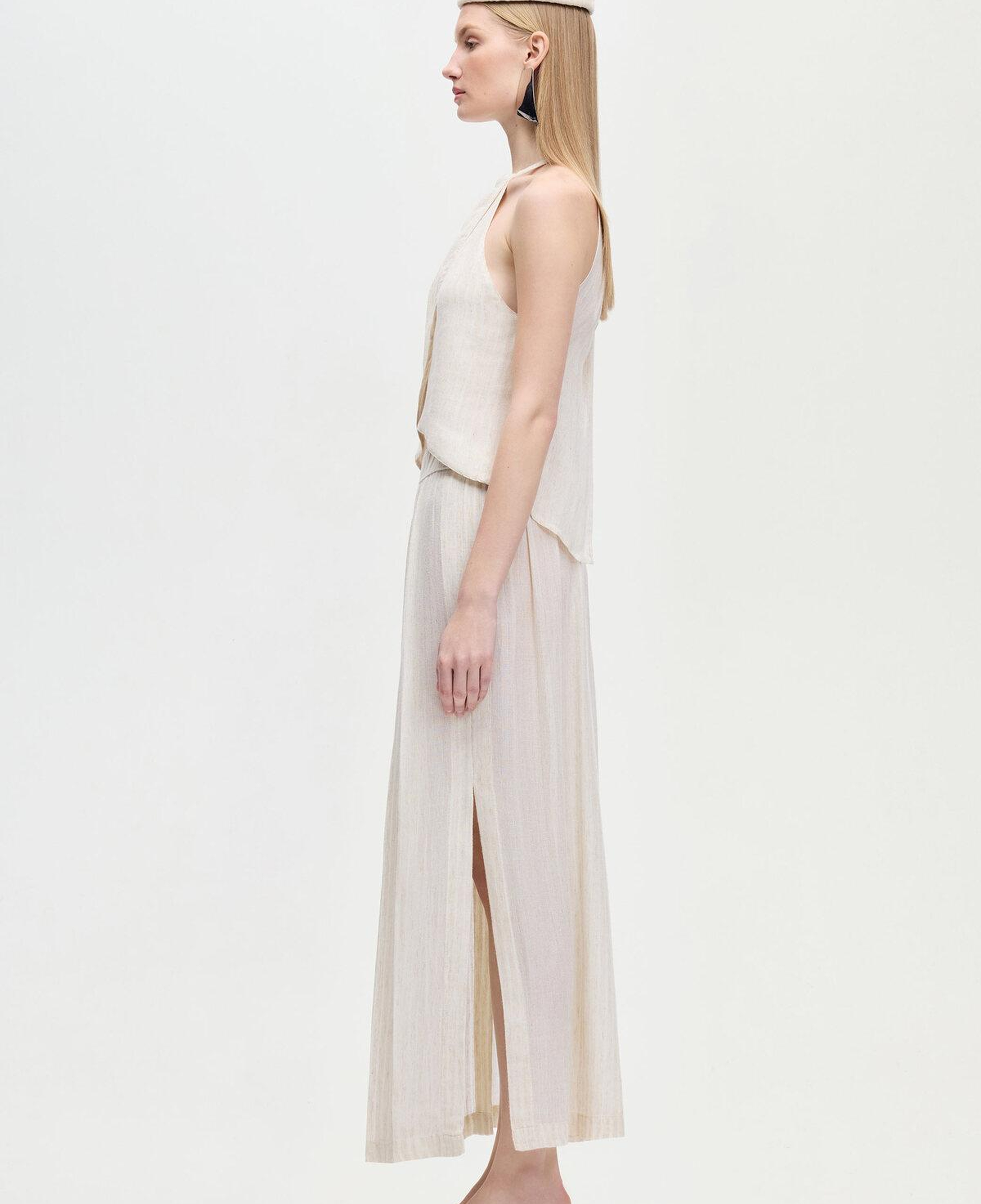 İKİKIZ Pileli Etek Kadın Naturel