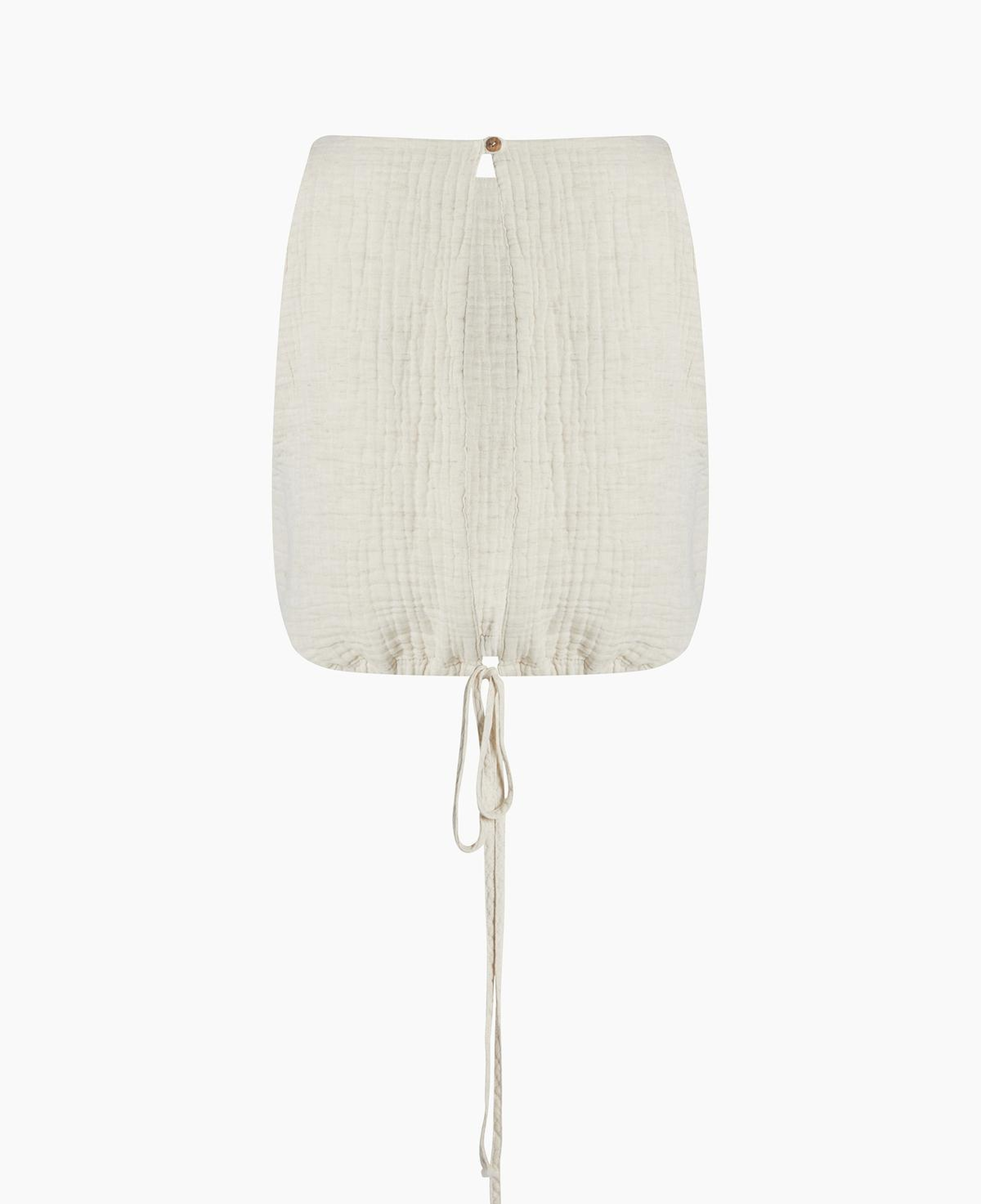 İKİKIZ Crinkle Linen Kolsuz Crop Top Kadın Naturel