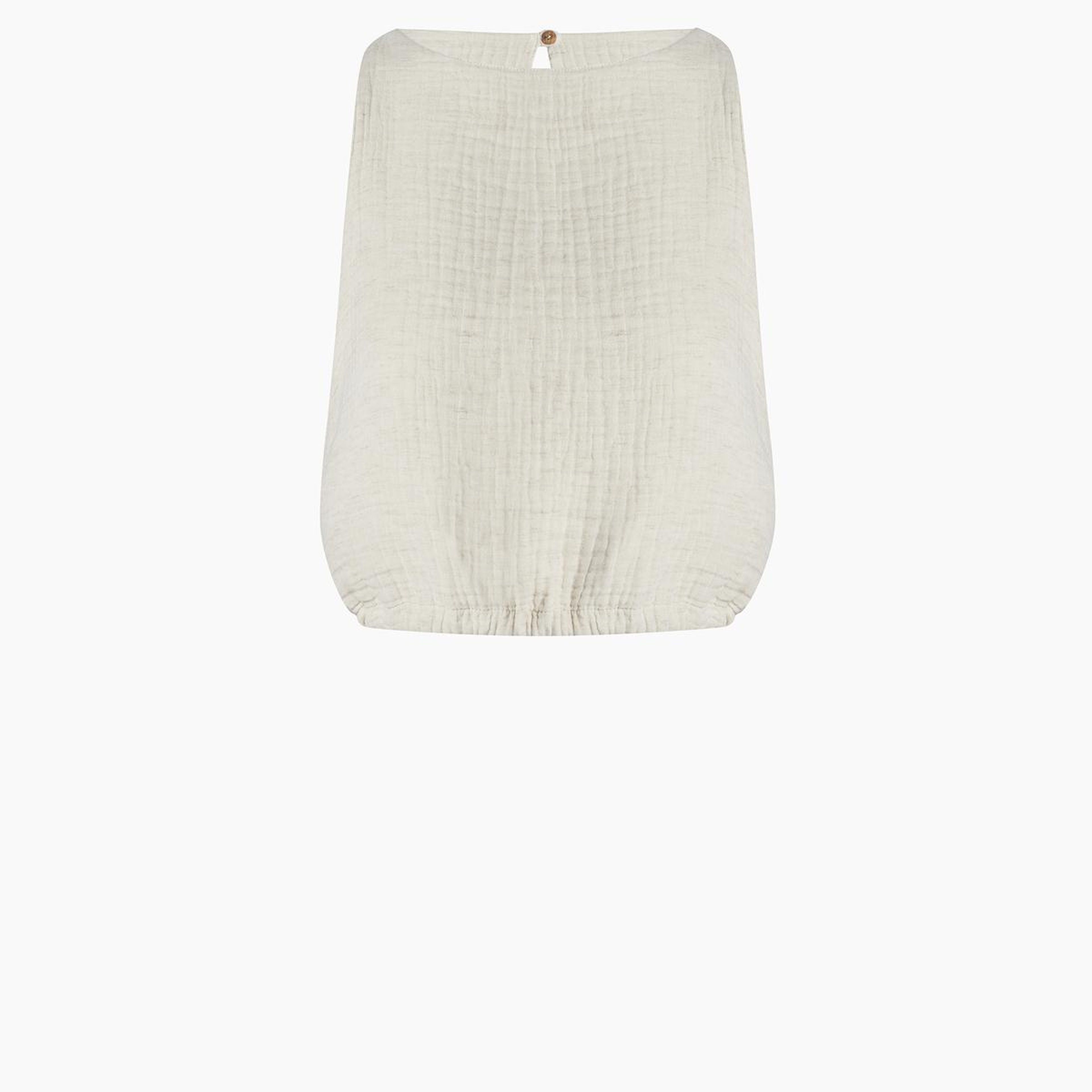 İKİKIZ Crinkle Linen Kolsuz Crop Top Kadın Naturel