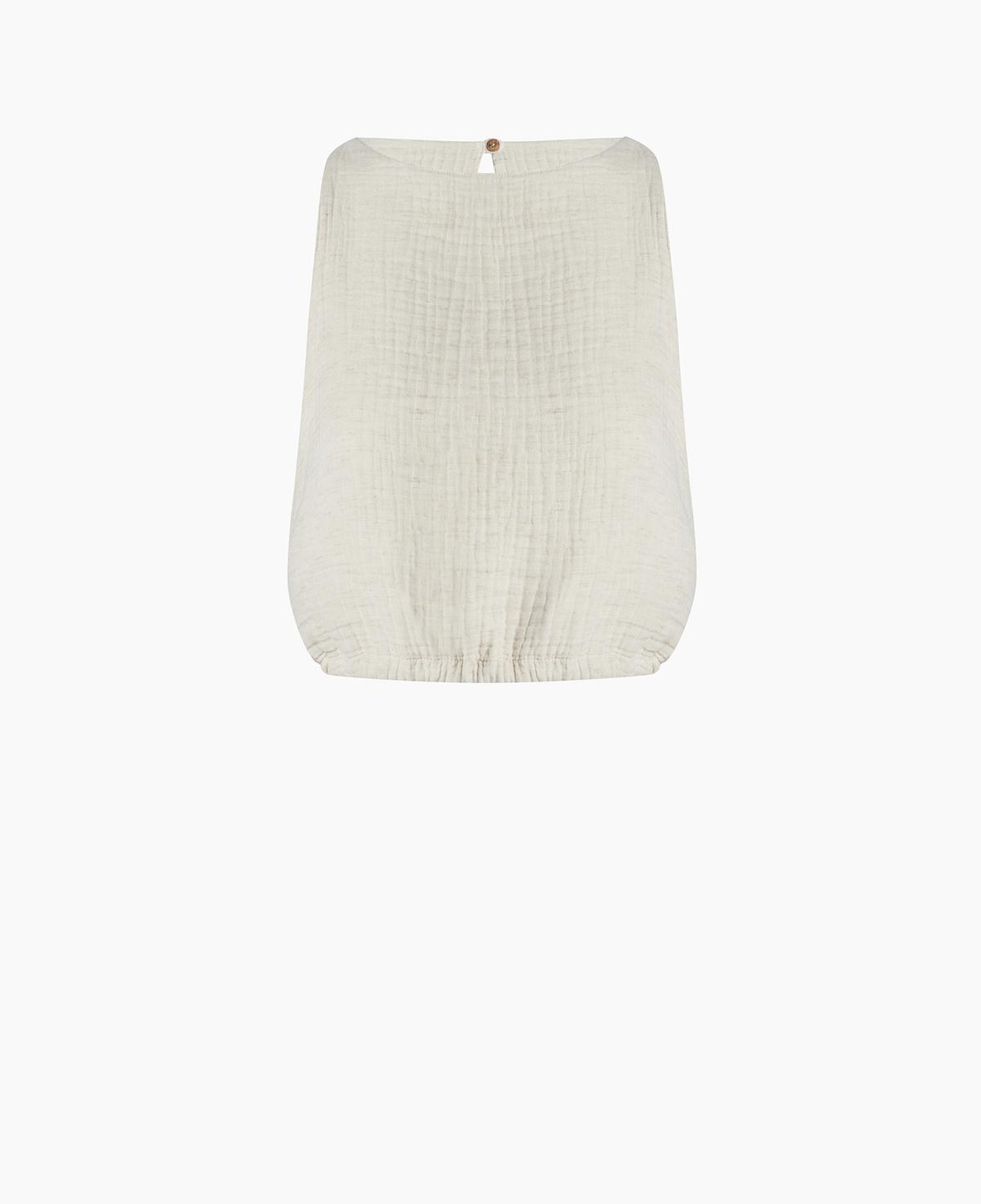 İKİKIZ Crinkle Linen Kolsuz Crop Top Kadın Naturel