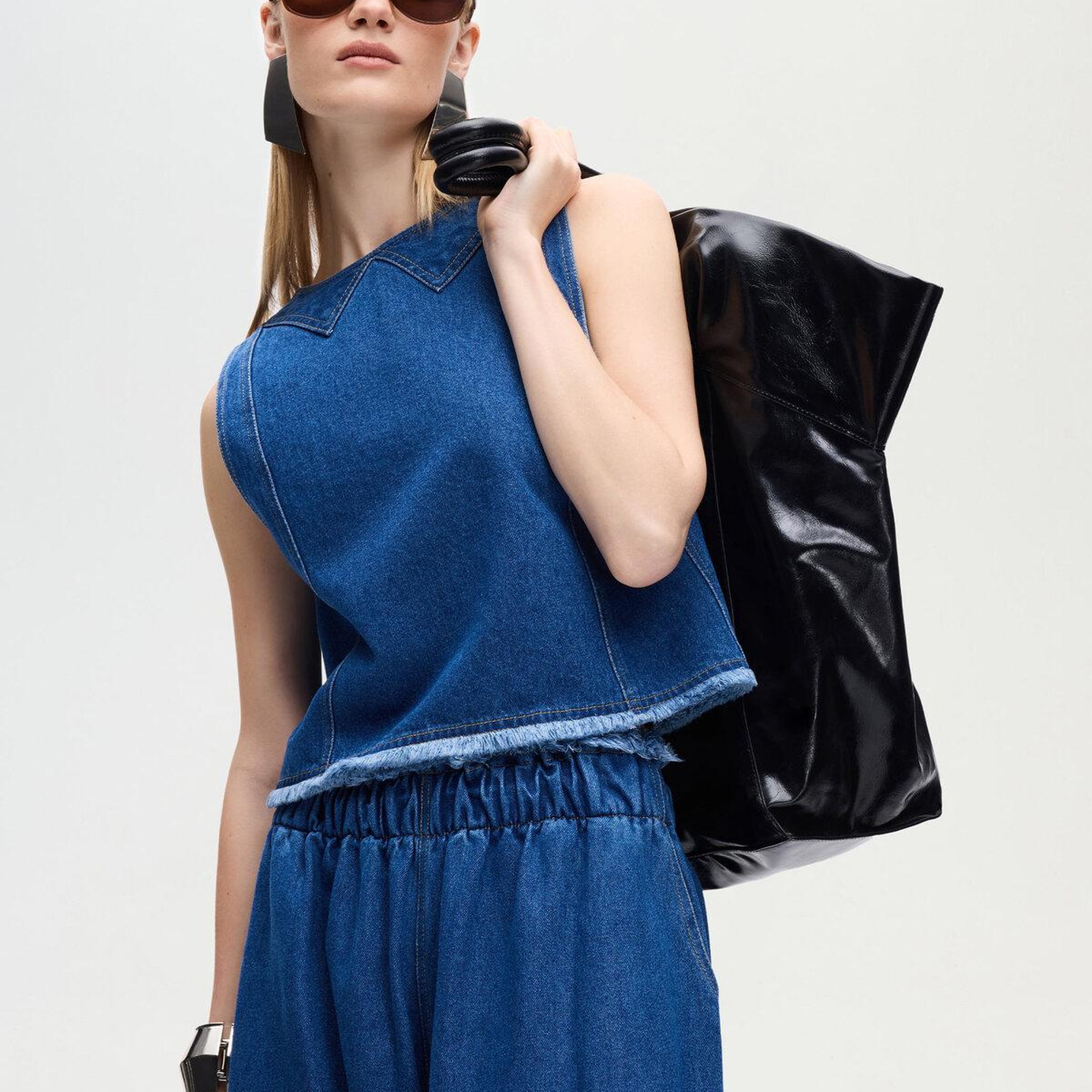 İKİKIZ Denim Bluz Kadın Mavi