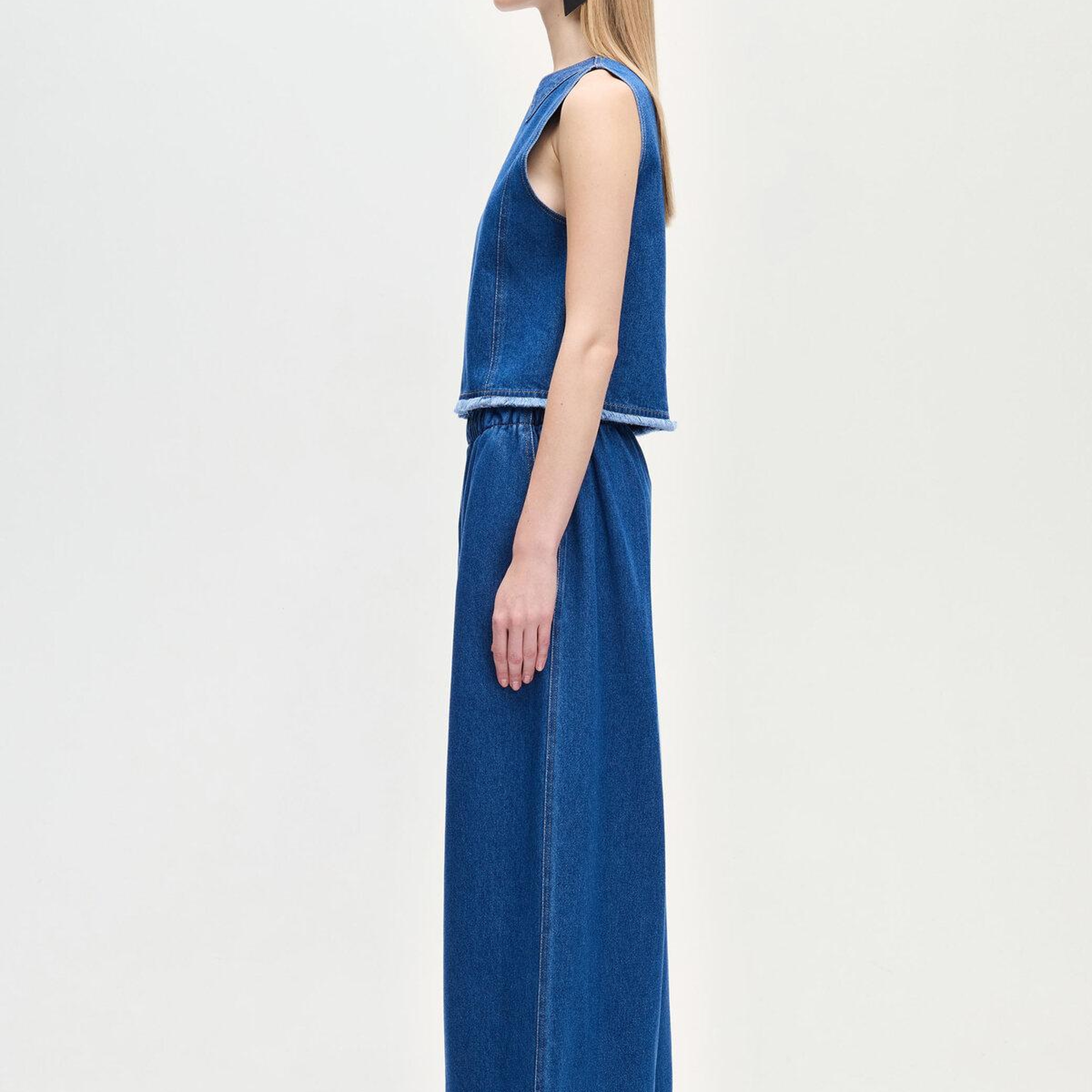 İKİKIZ Denim Bluz Kadın Mavi