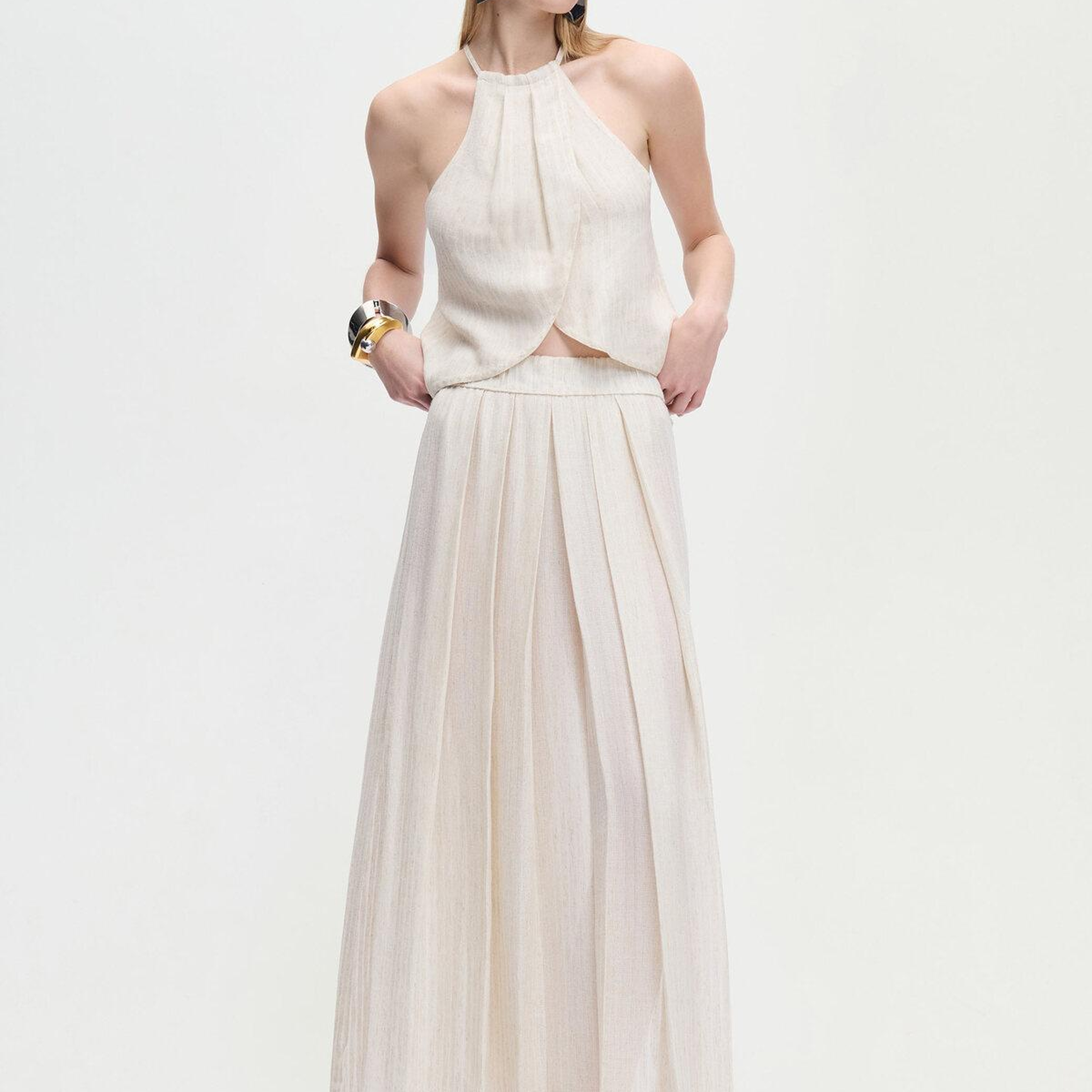 İKİKIZ Askılı Bluz Kadın Naturel