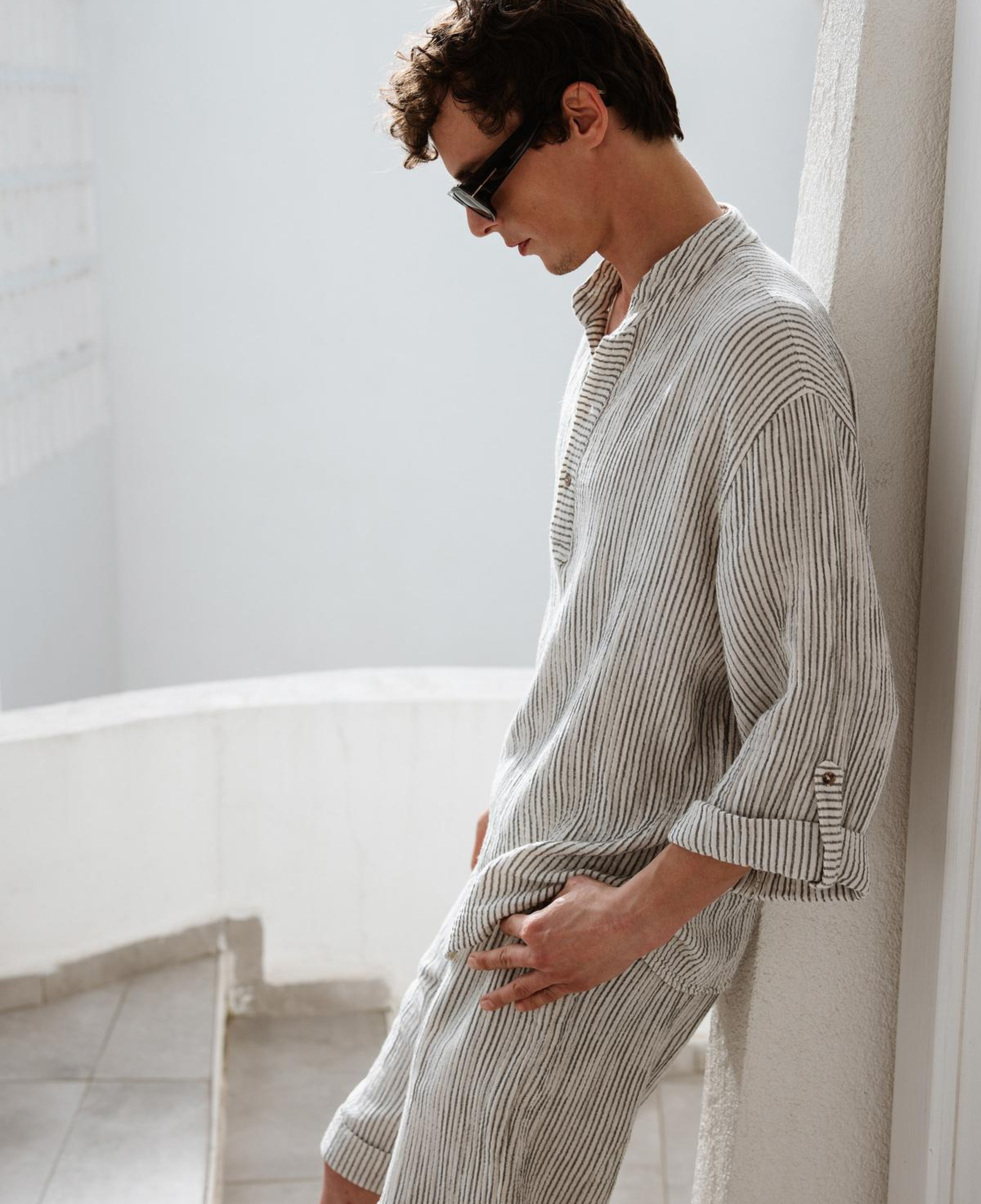 İkikız Siyah Çizgili Şort M-L