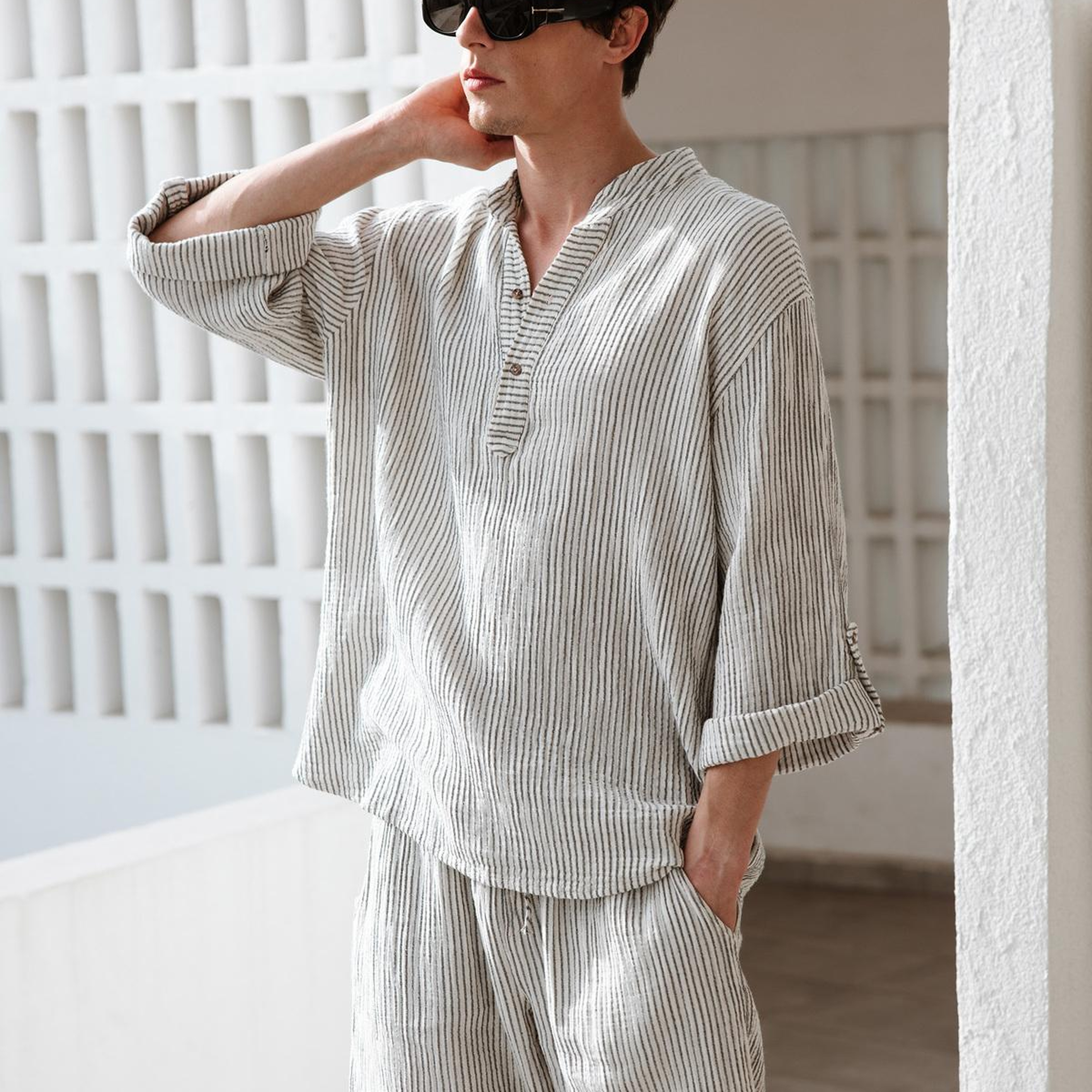 İkikız Siyah Çizgili Şort M-L