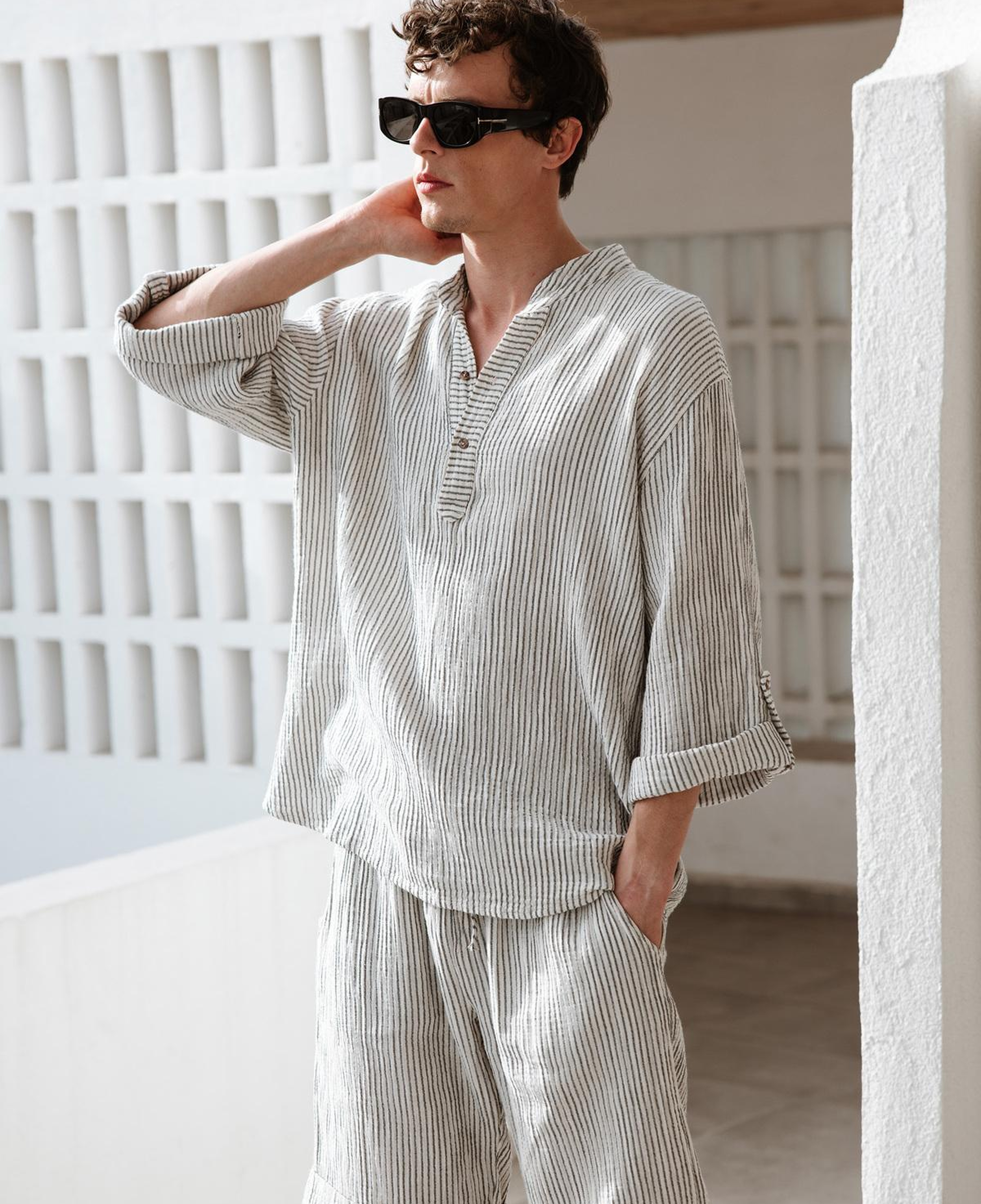 İkikız Siyah Çizgili Şort M-L