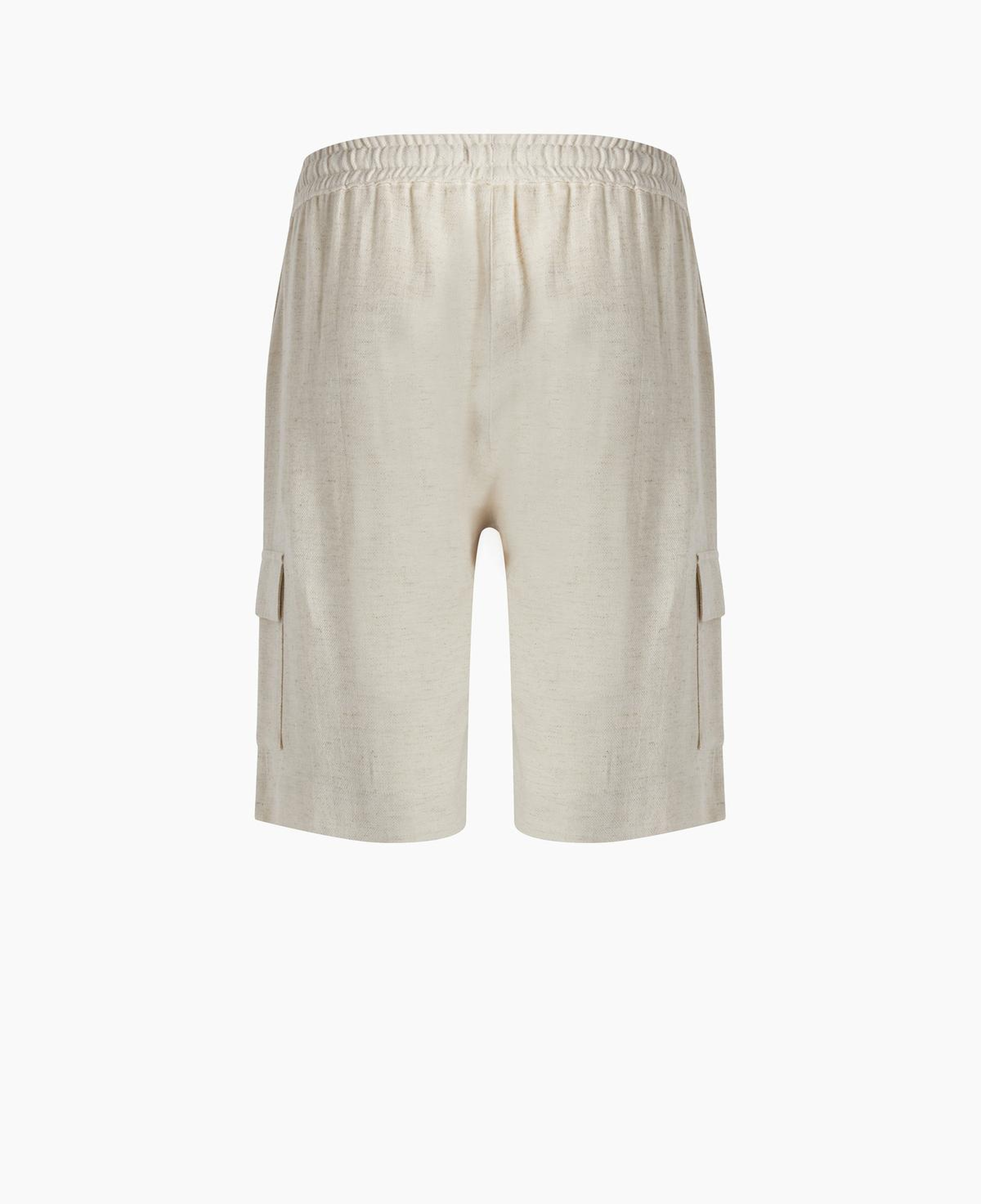 İKİKIZ Keten Kargo Şort Erkek Naturel