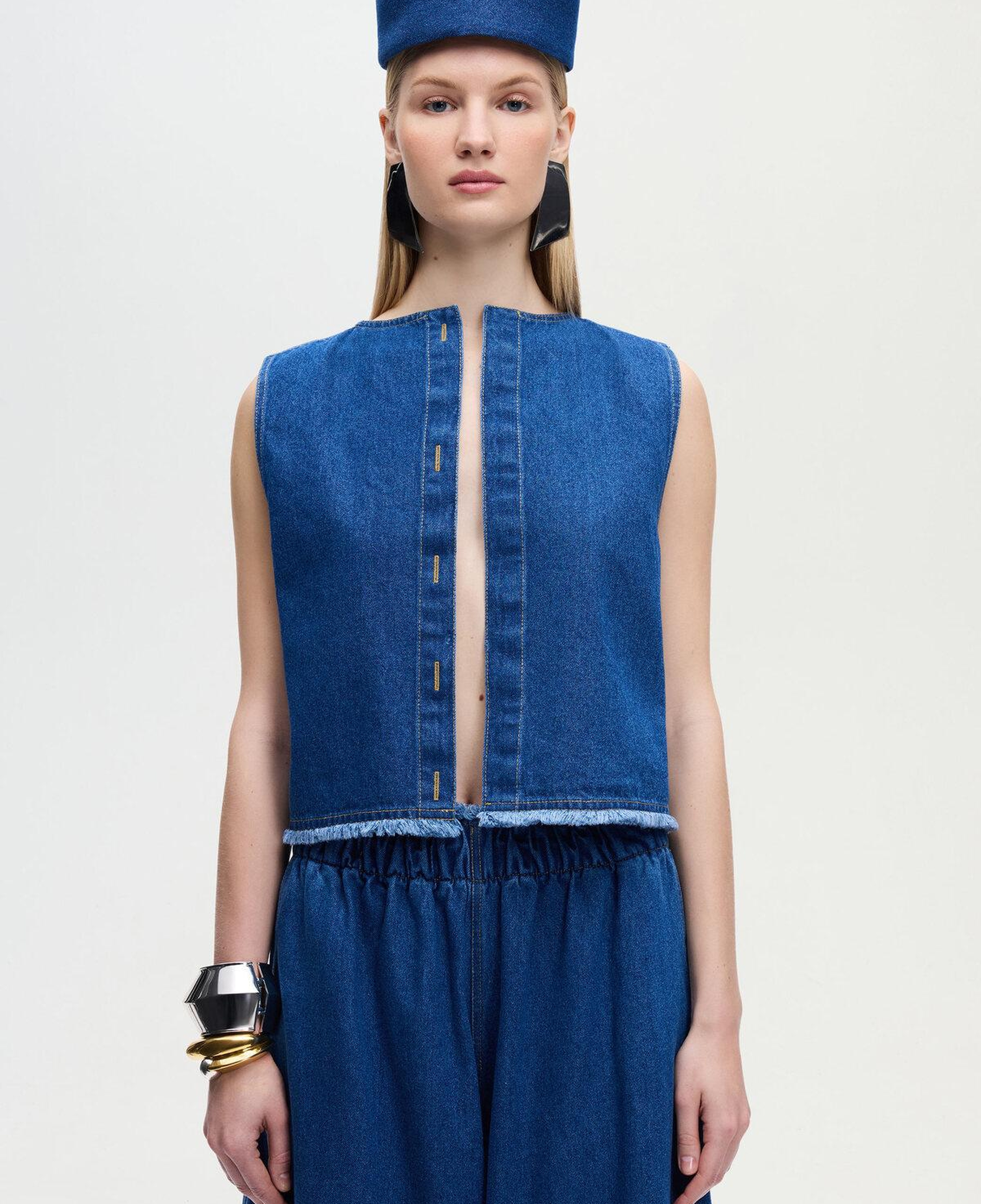 İKİKIZ Denim Yelek Kadın Renkli