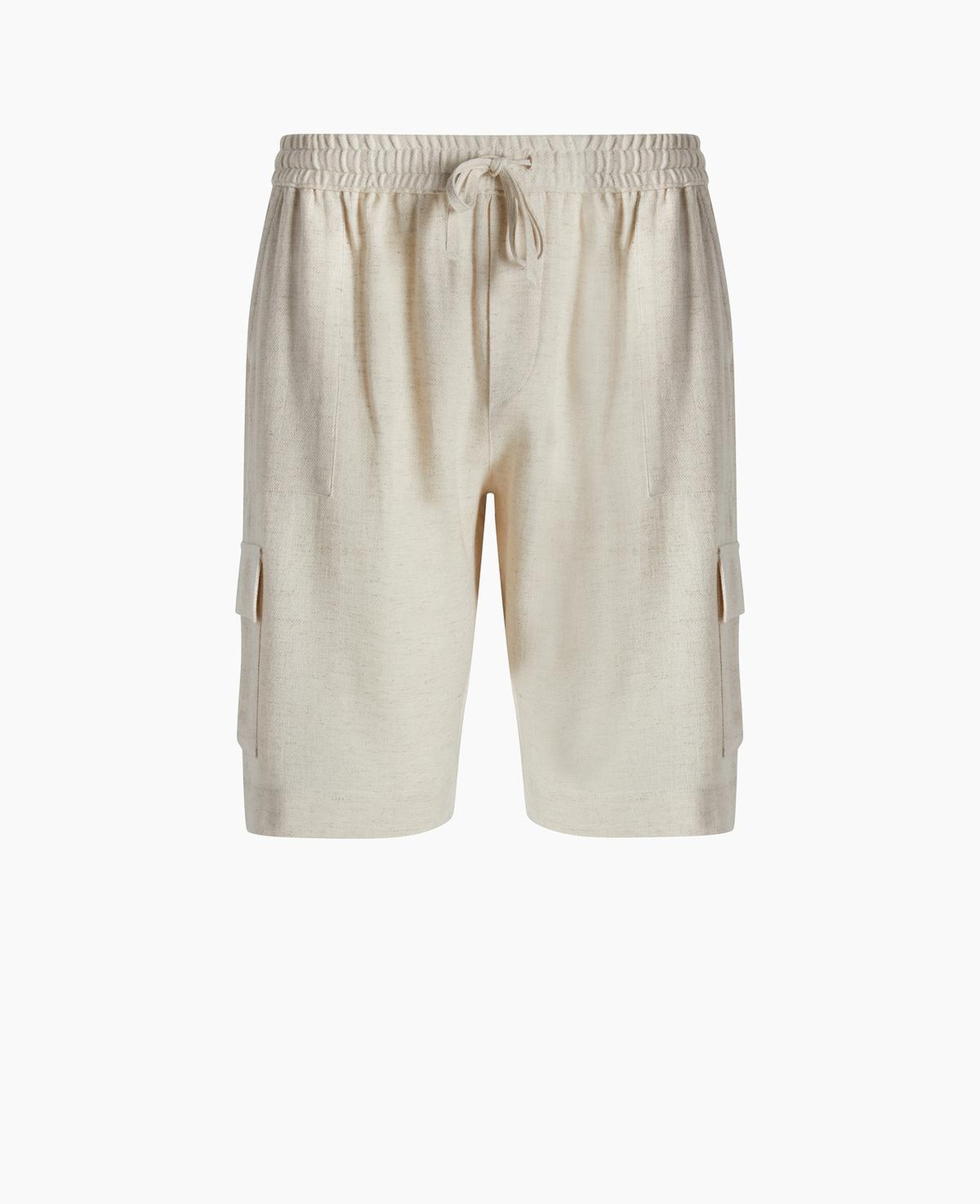 İKİKIZ Keten Kargo Şort Erkek Naturel