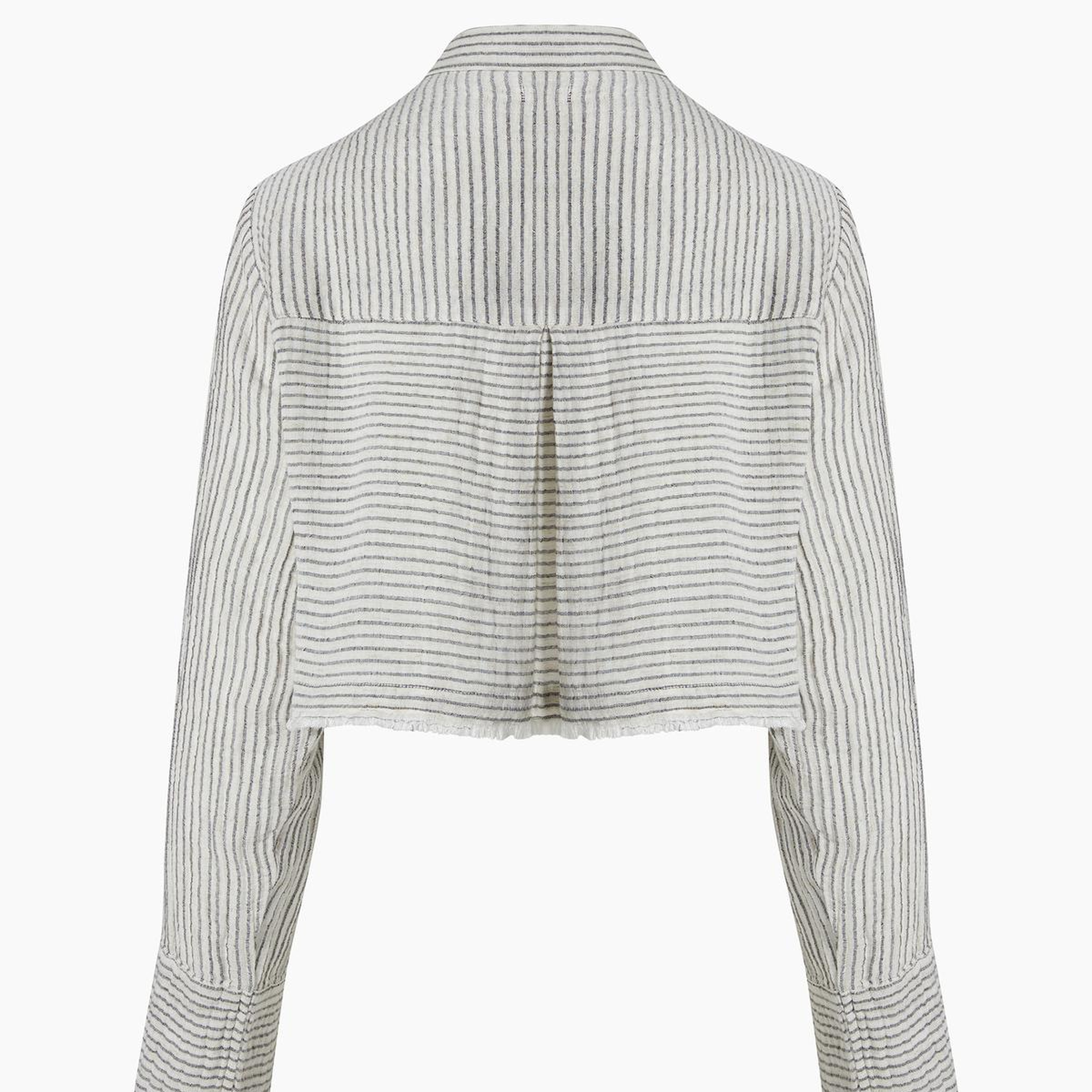 İKİKIZ Siyah Çizgili Kısa Gömlek Kadın Siyah