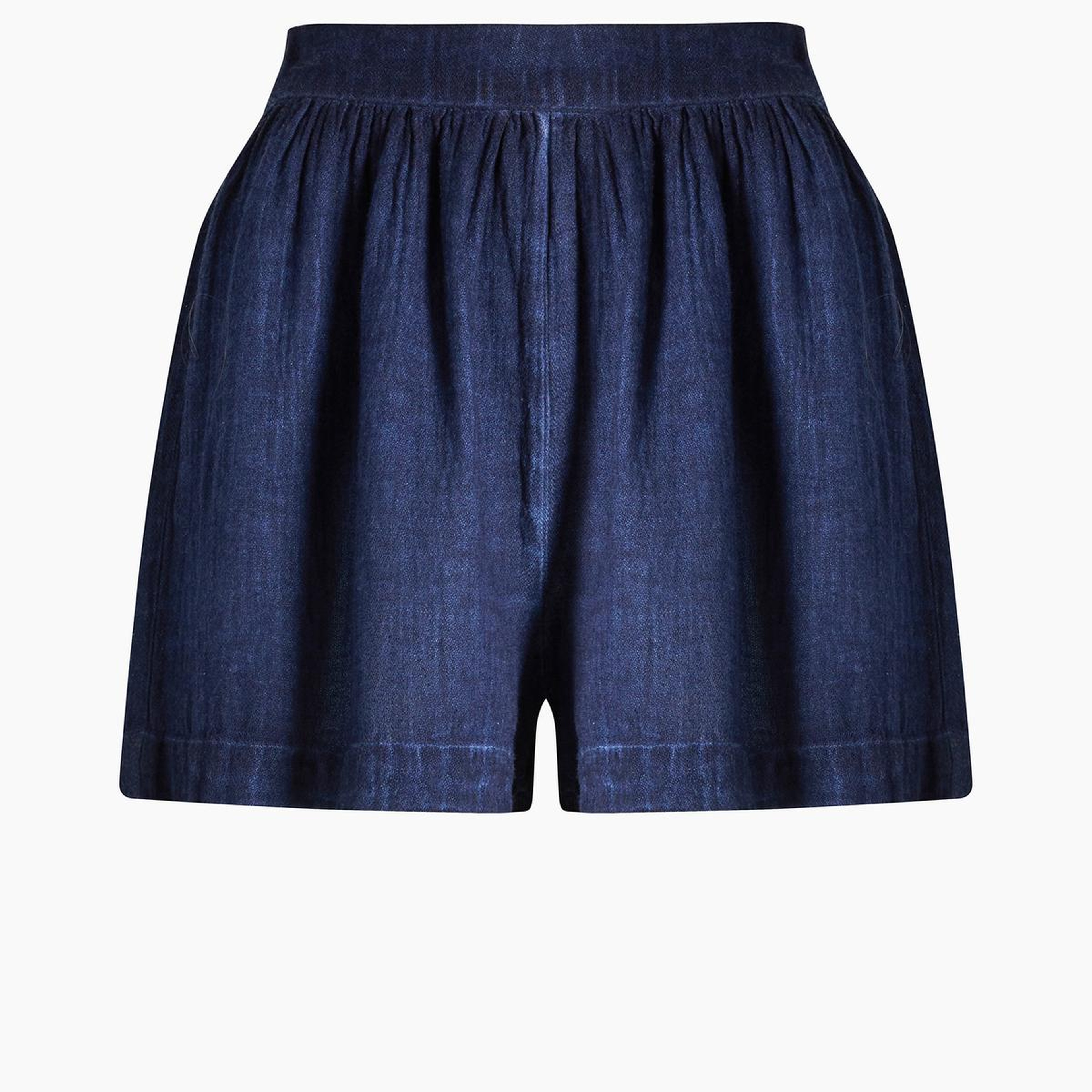 İKİKIZ Keten Navy Şort Kadın Mavi