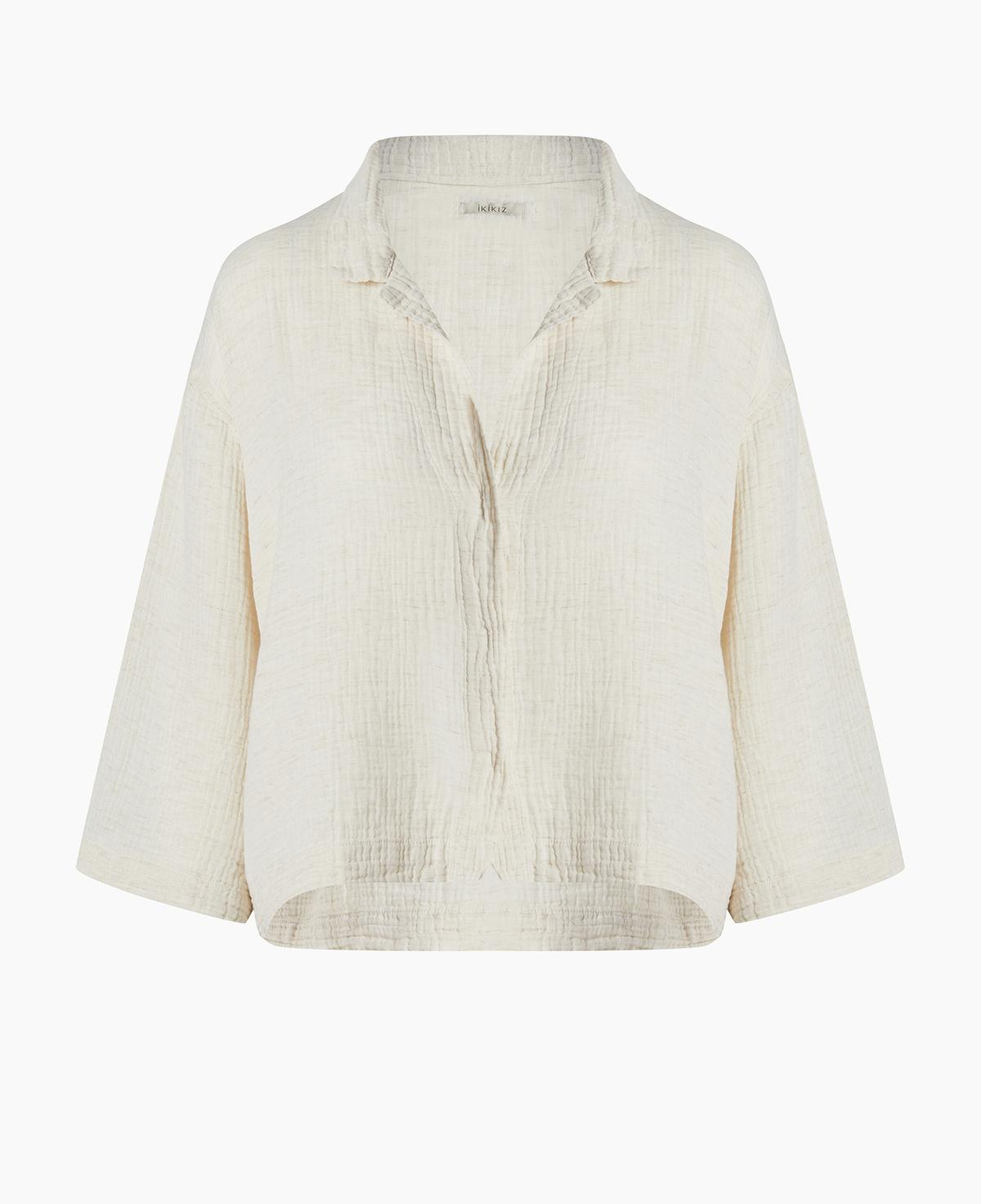 İKİKIZ Crinkle Linen Gömlek Kadın Naturel