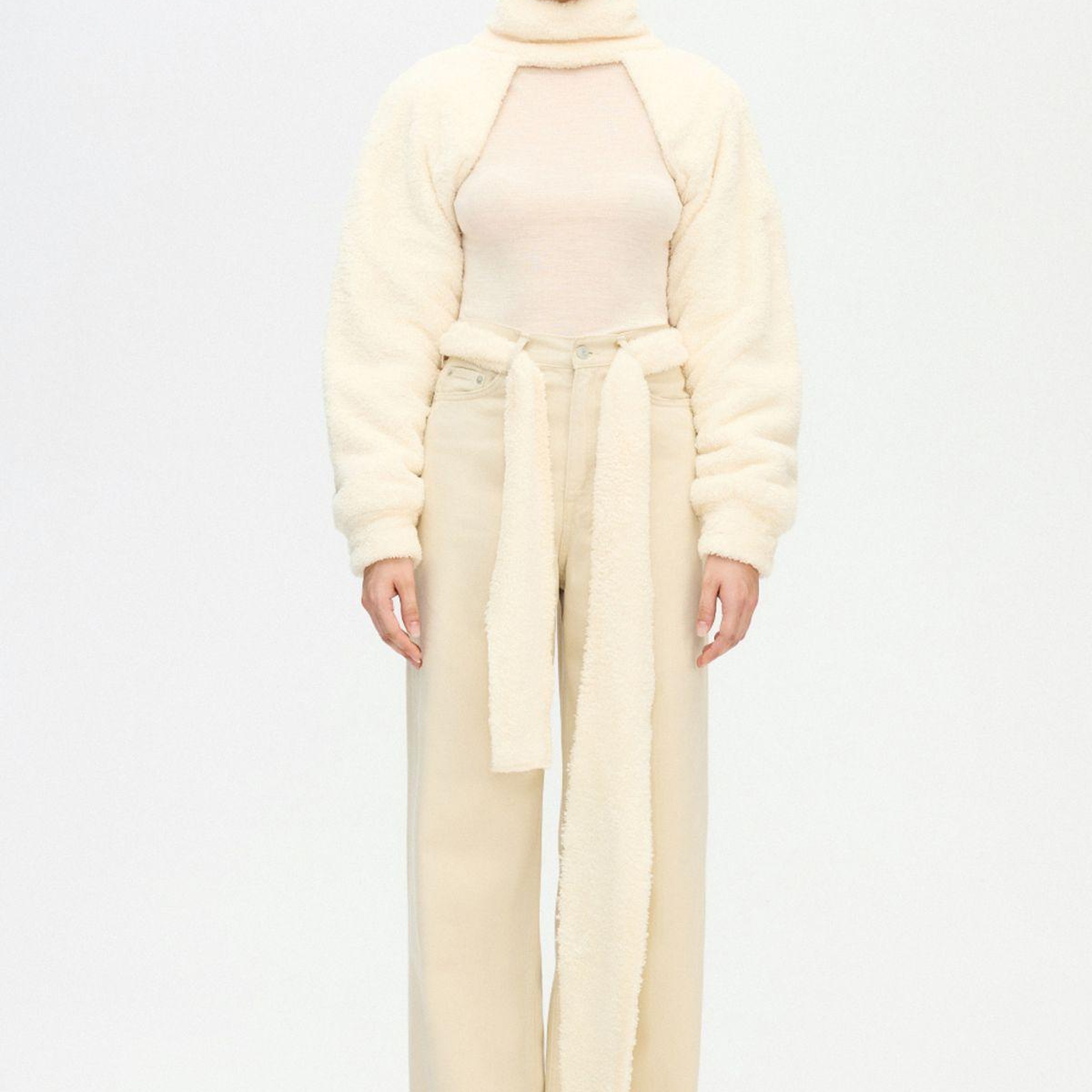 İKİKIZ Krem Peluş Bolero