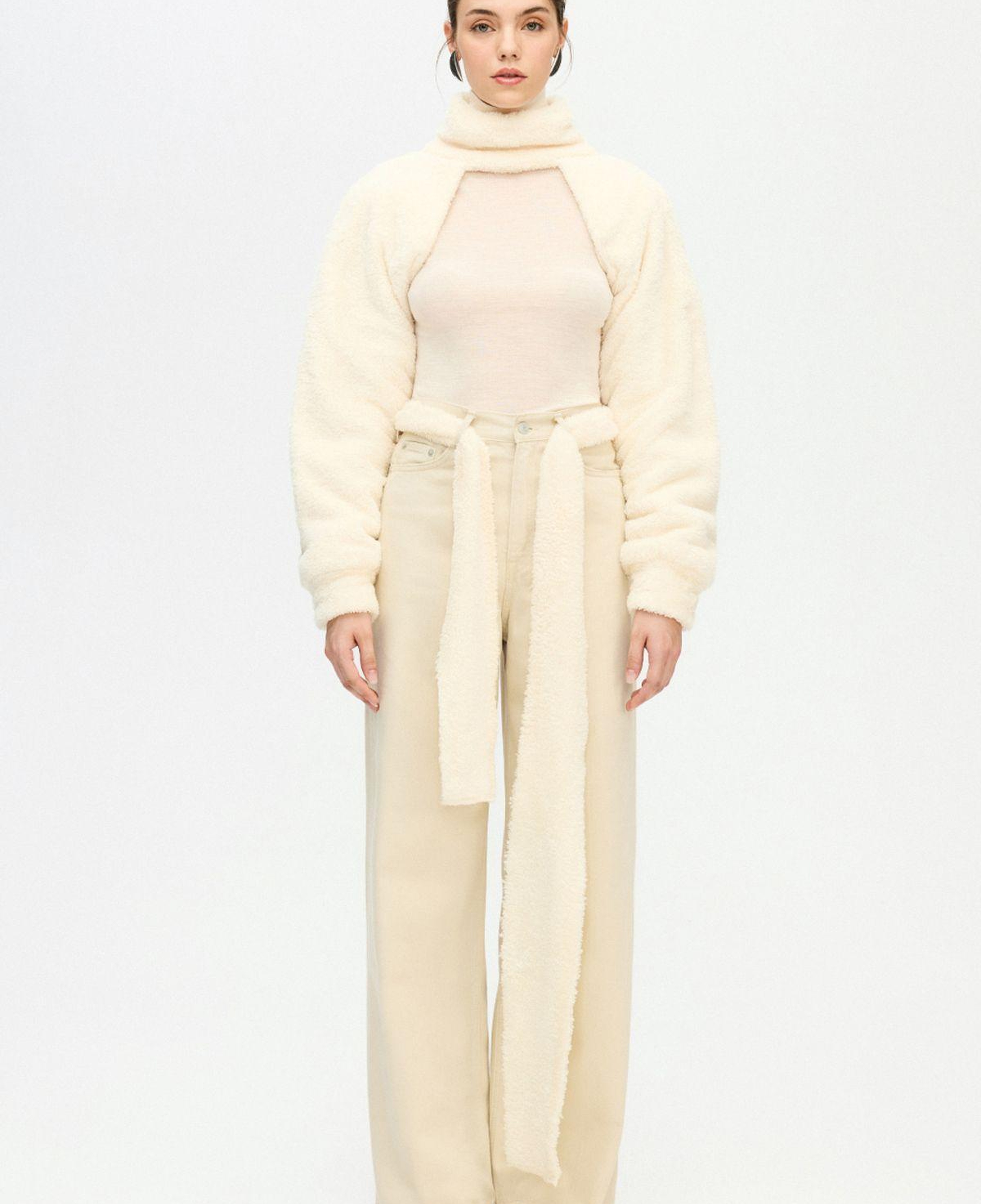 İKİKIZ Krem Peluş Bolero