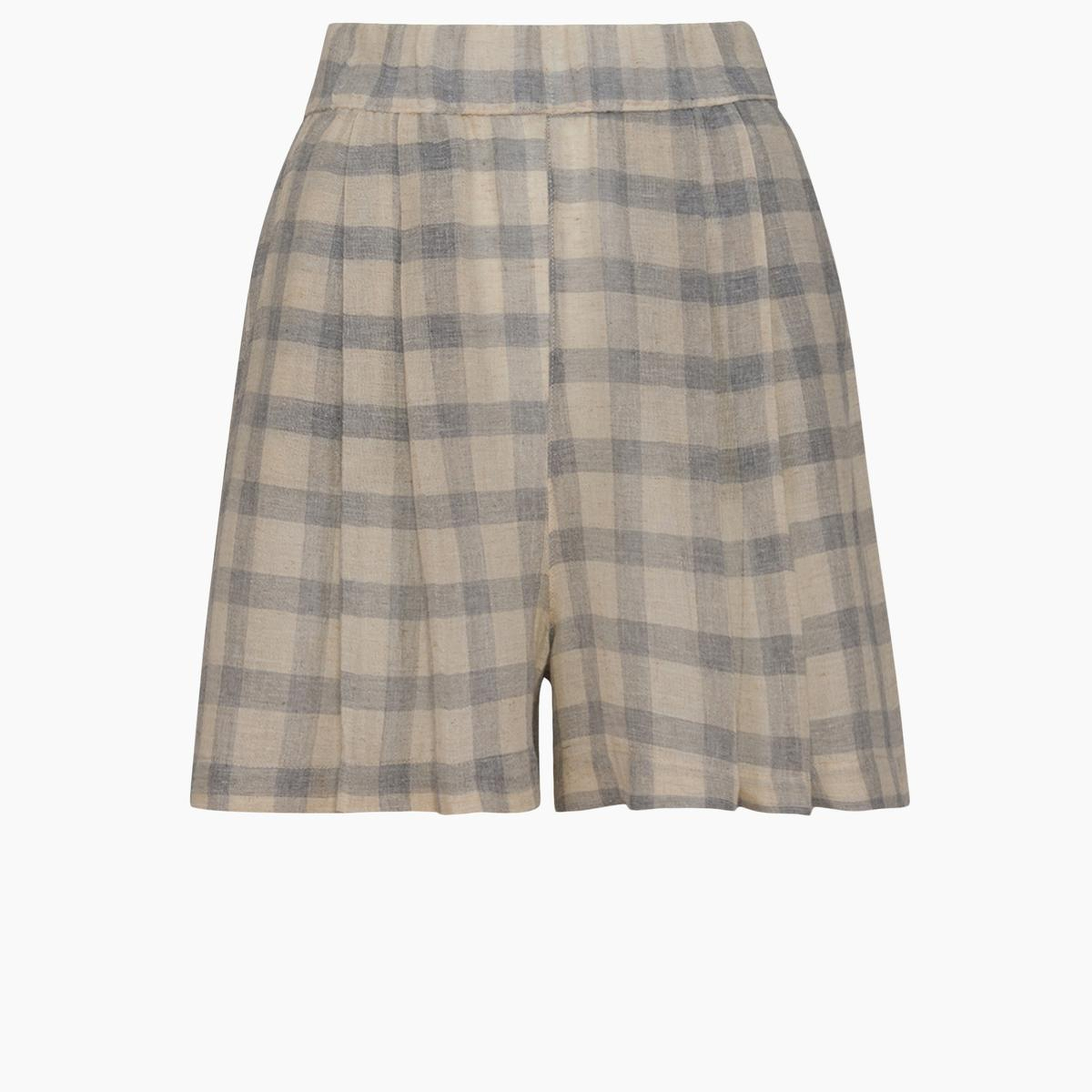 İKİKIZ Gri Ekose Şort Kadın Renkli