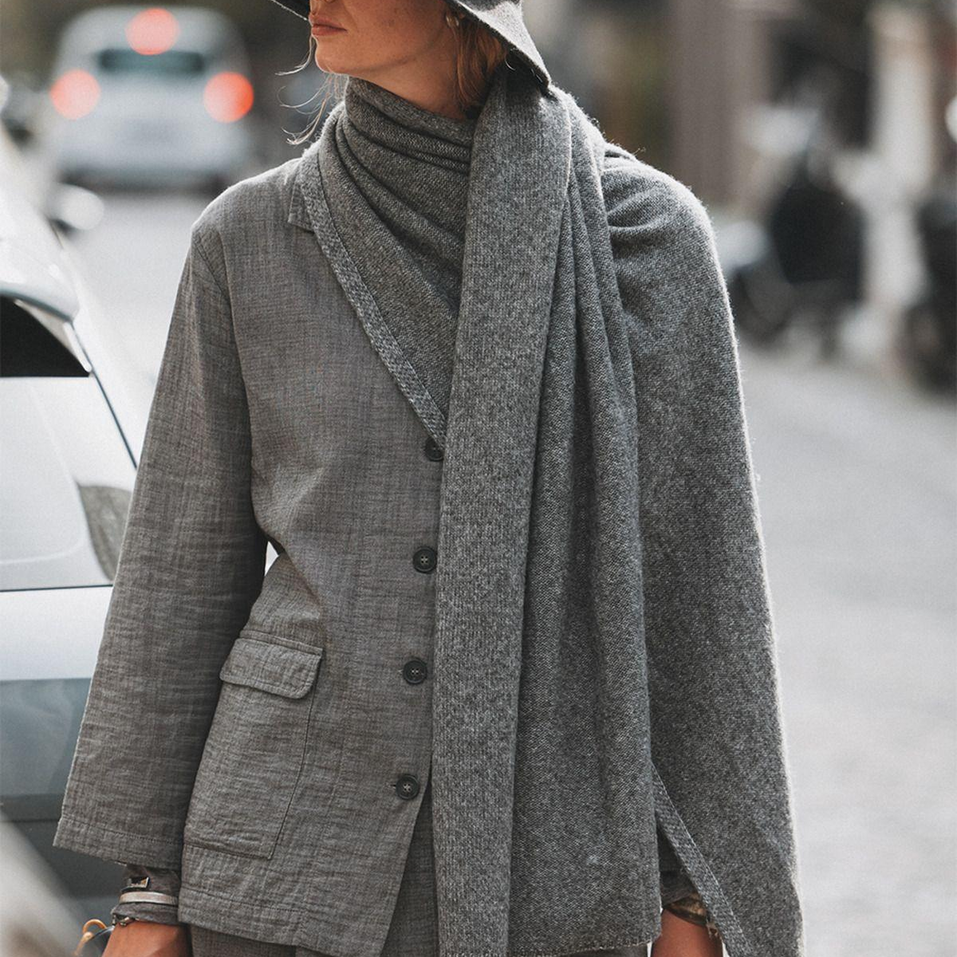 İKİKIZ Oversize Ceket Kadın Gri