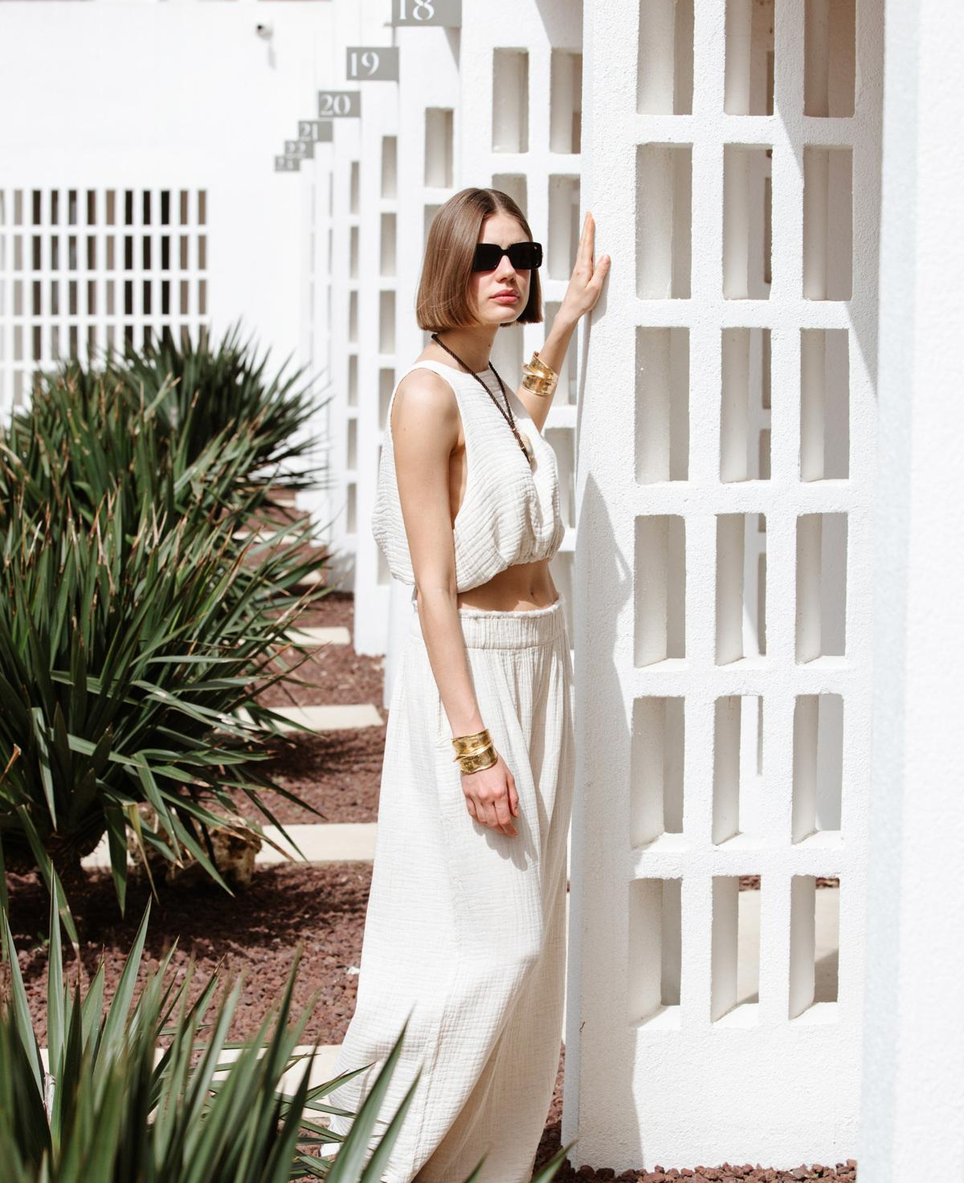 İKİKIZ Crinkle Palazzo Pantolon Kadın Naturel