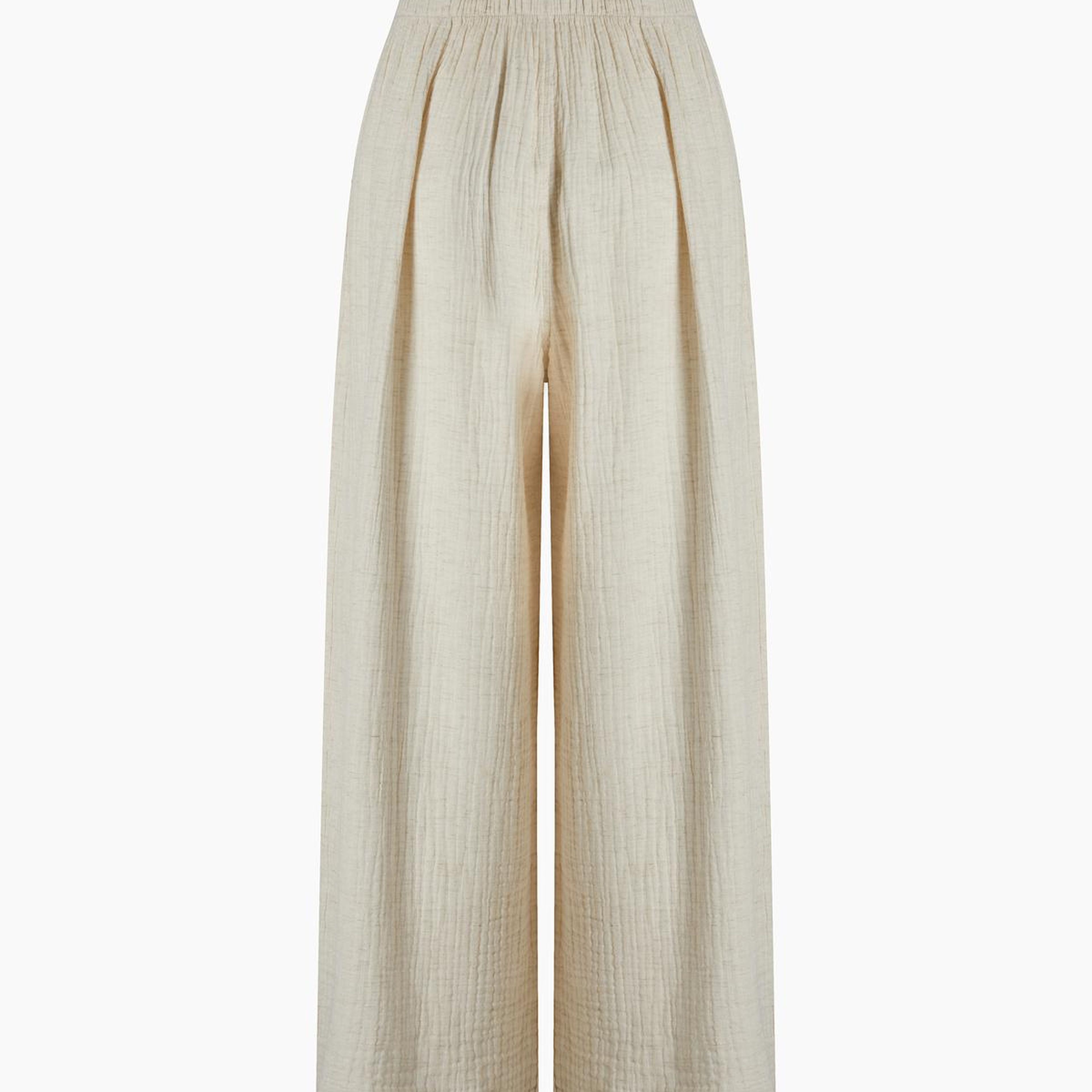 İKİKIZ Crinkle Palazzo Pantolon Kadın Naturel