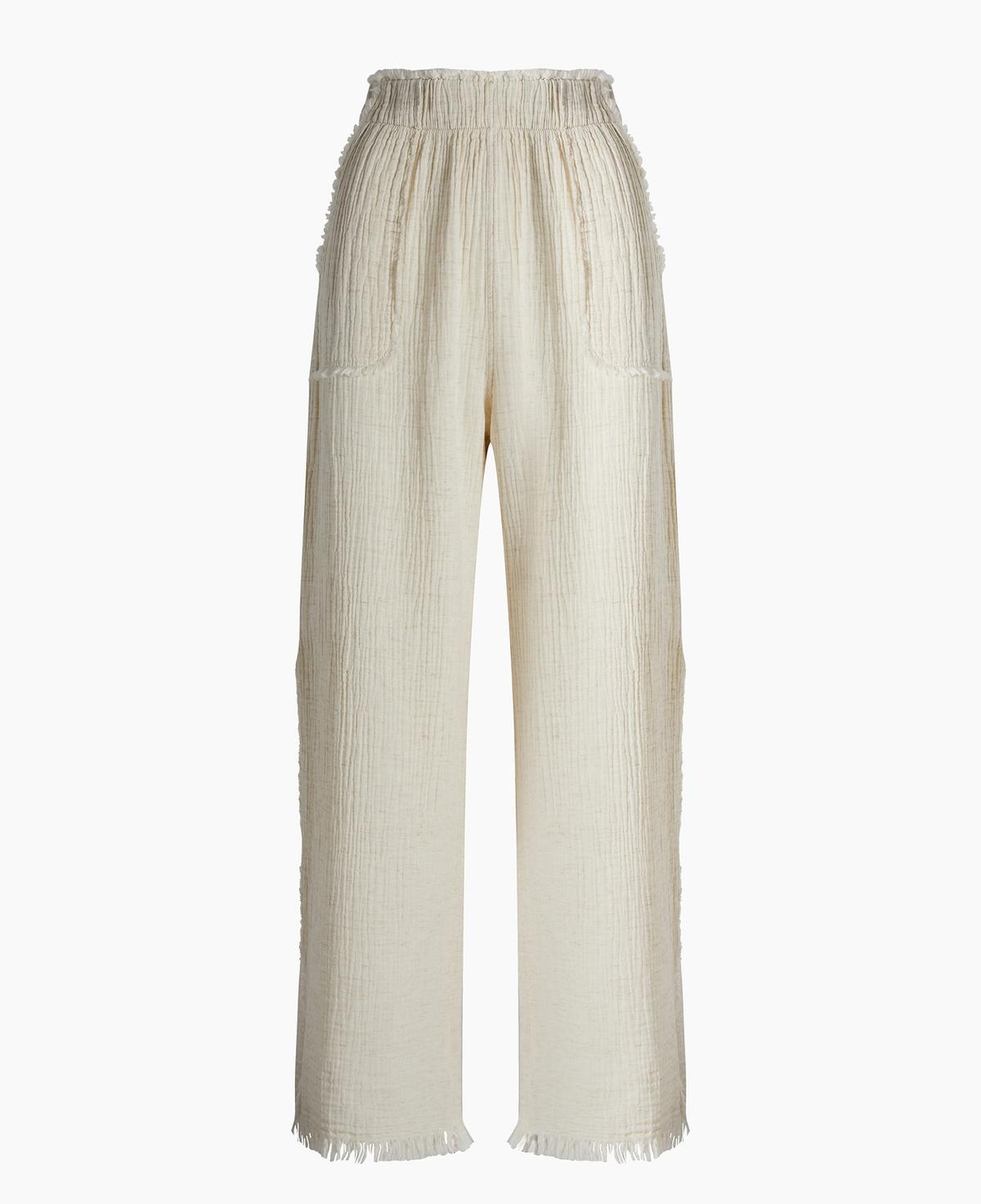 İKİKIZ Crinkle Yırtmaçlı Pantolon Kadın Naturel