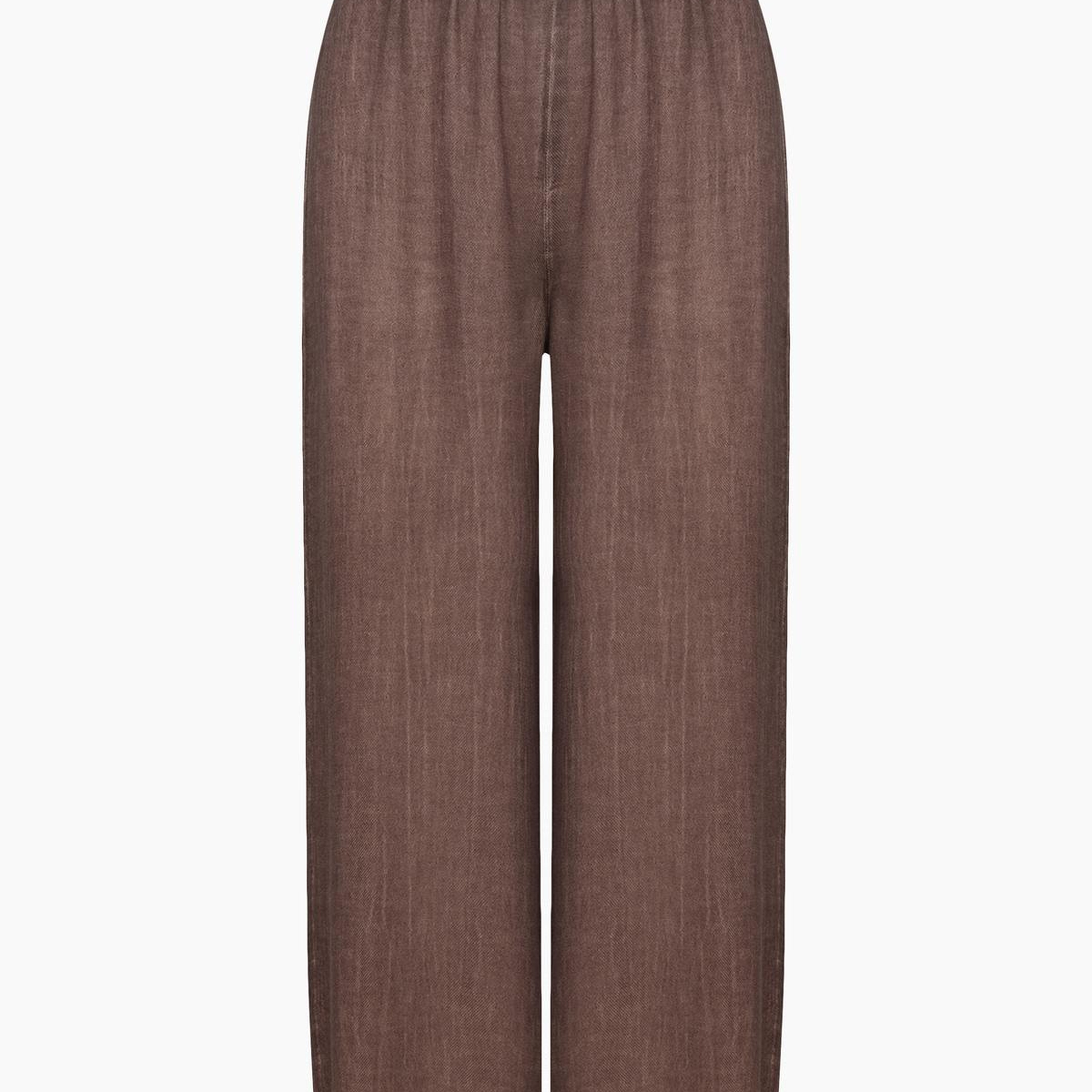 İKİKIZ Keten Pantolon Kadın Kahverengi