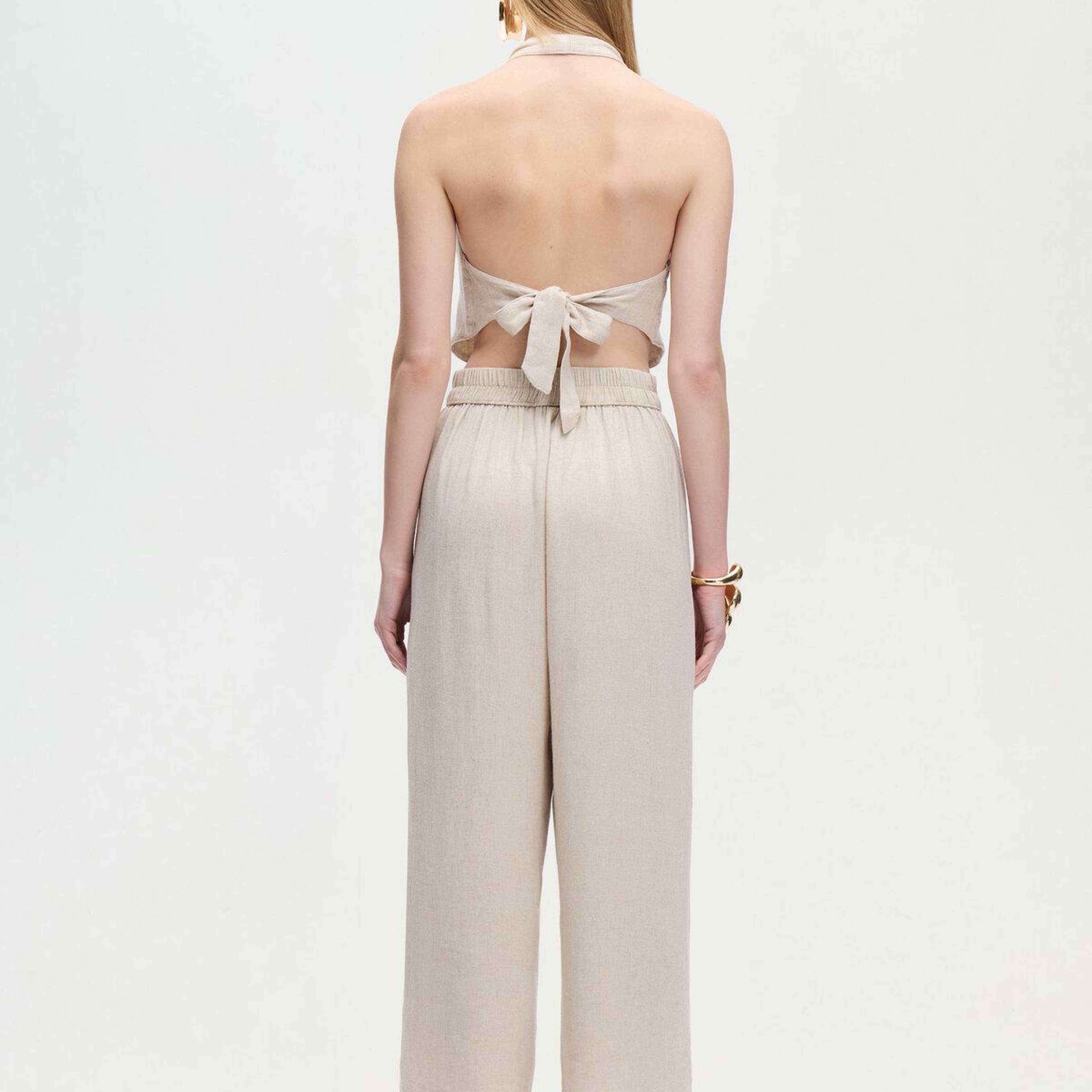 İKİKIZ Keten Pantolon Kadın Naturel