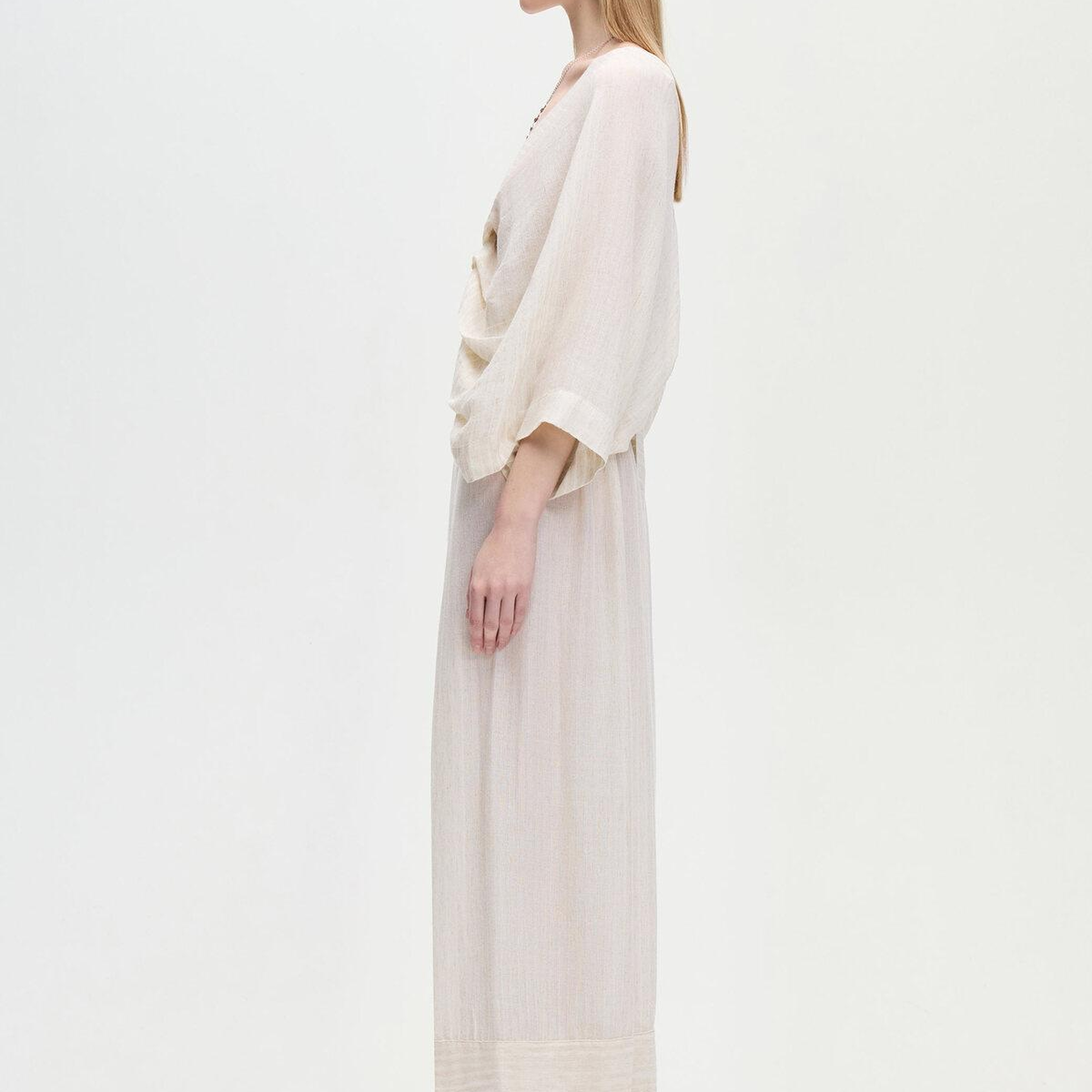 İKİKIZ Pileli Pantolon Kadın Naturel