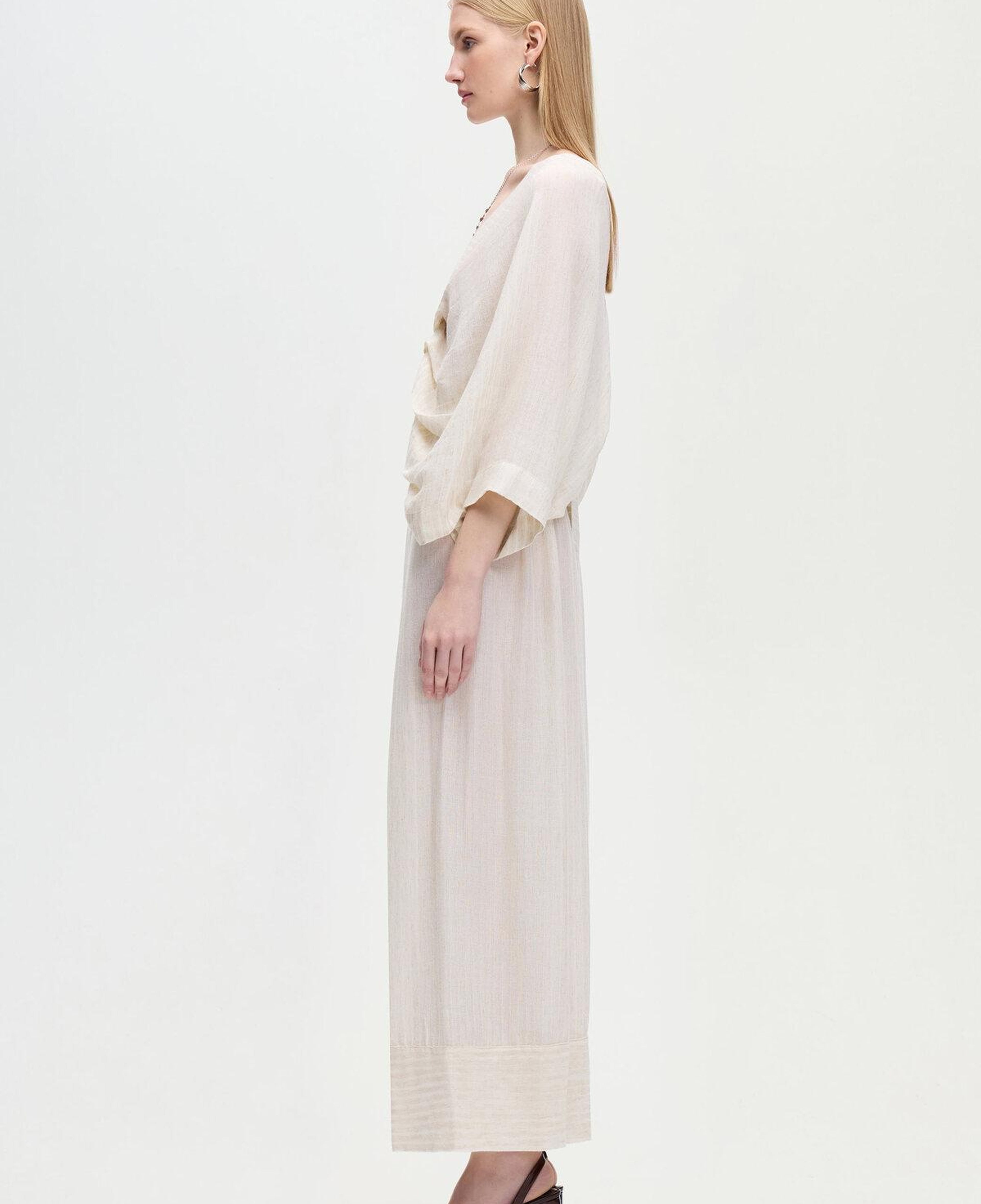 İKİKIZ Pileli Pantolon Kadın Naturel