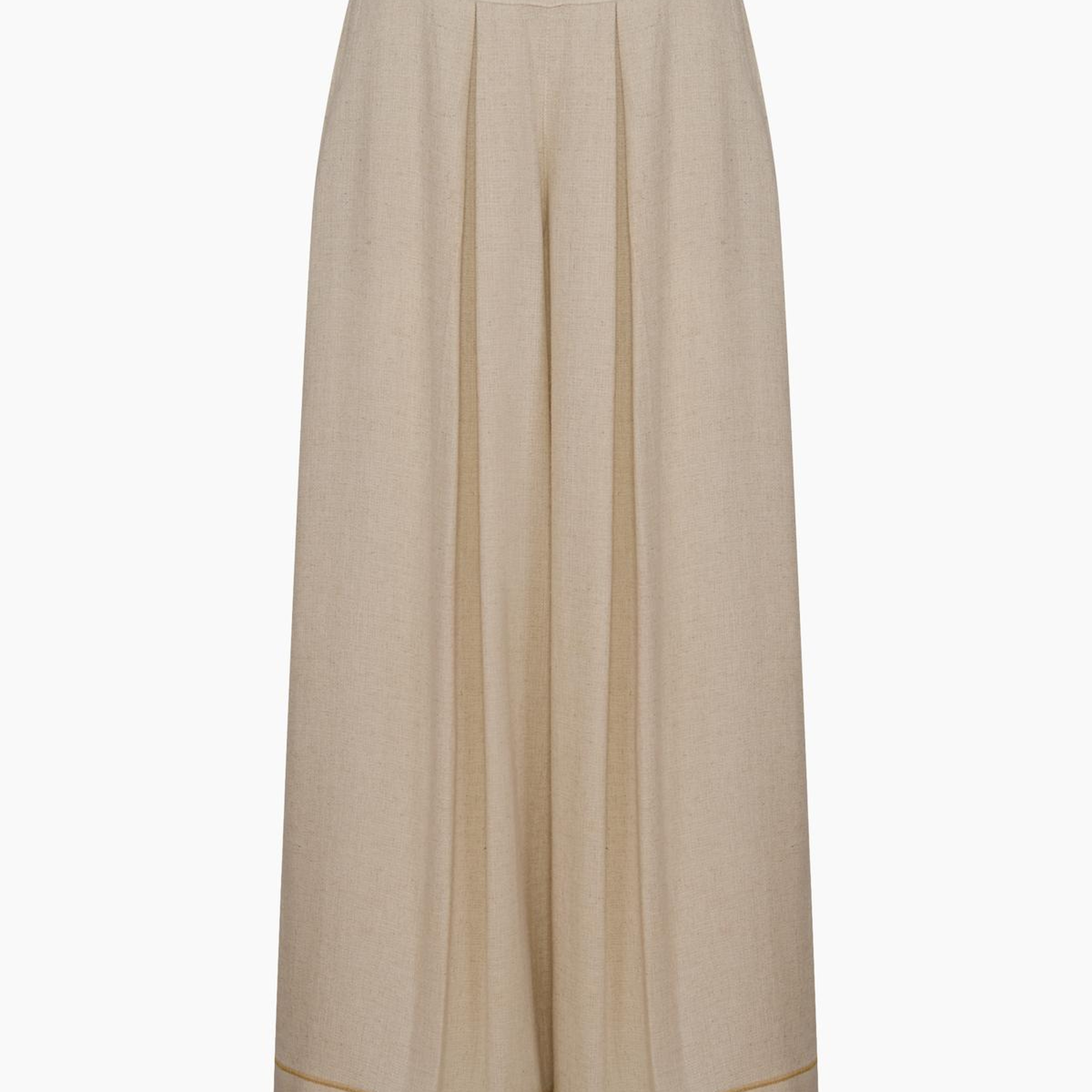 İKİKIZ Keten Palazzo Pantolon Kadın Naturel