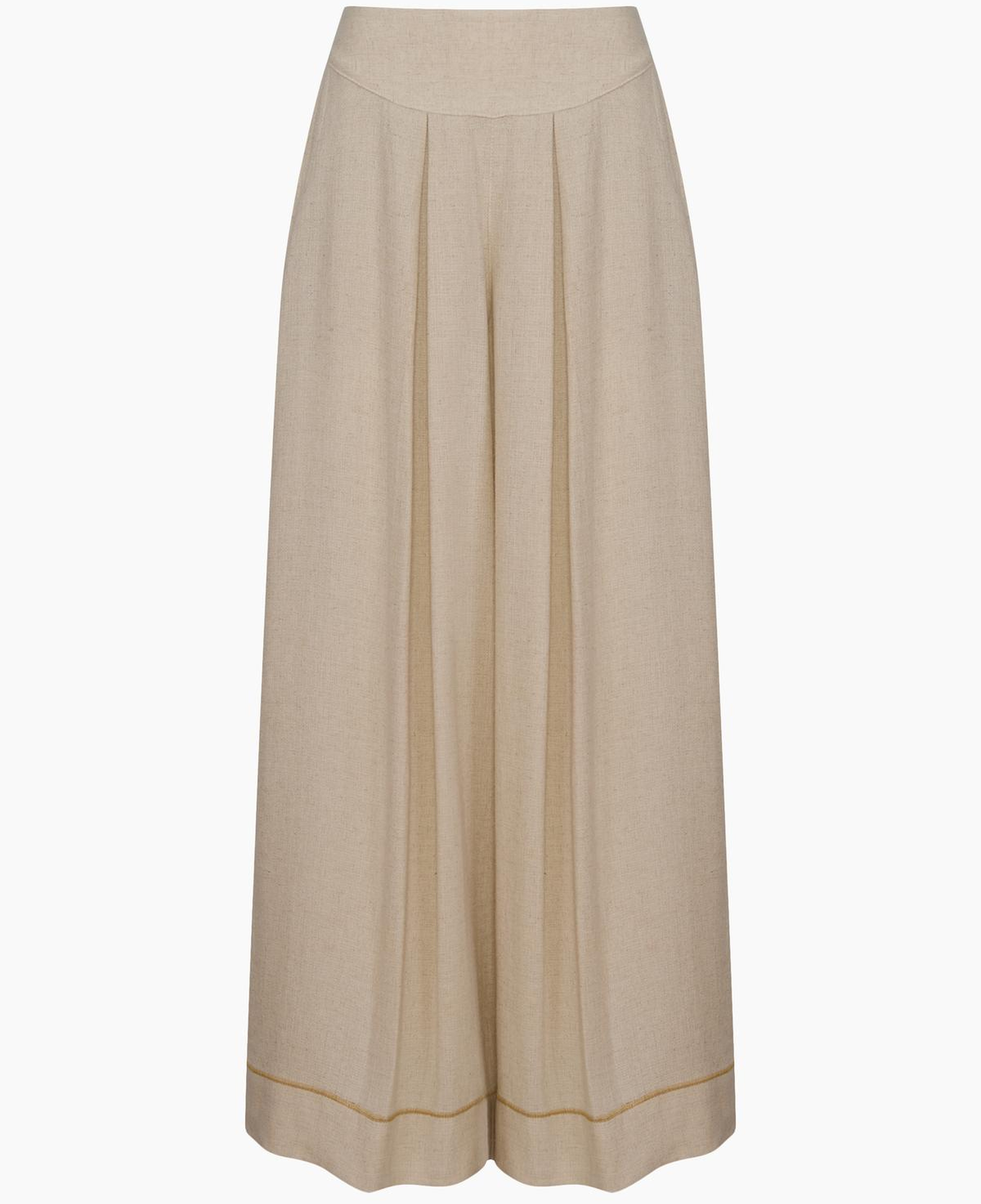 İKİKIZ Keten Palazzo Pantolon Kadın Naturel