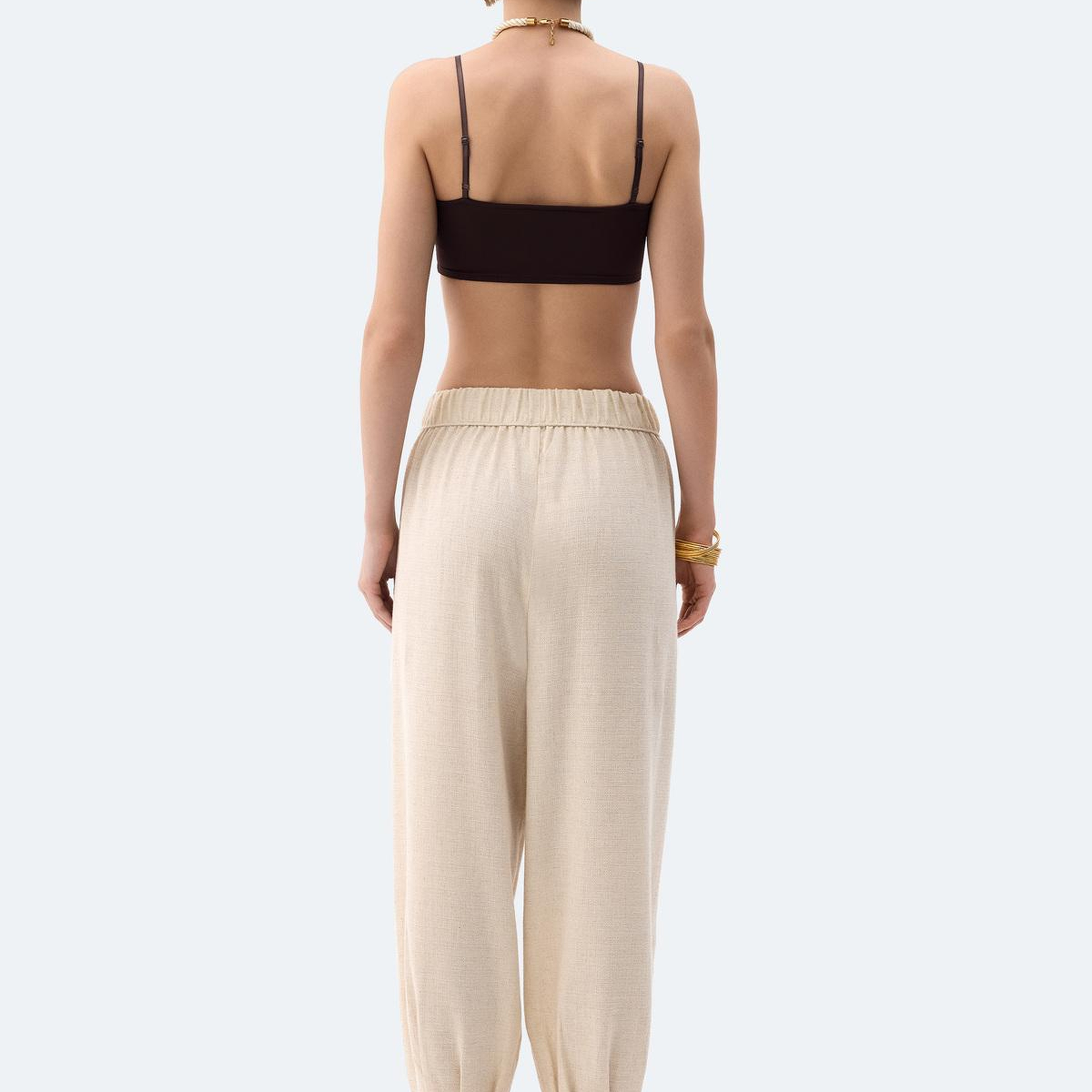 İKİKIZ Keten Slouchy Pantolon Kadın Naturel