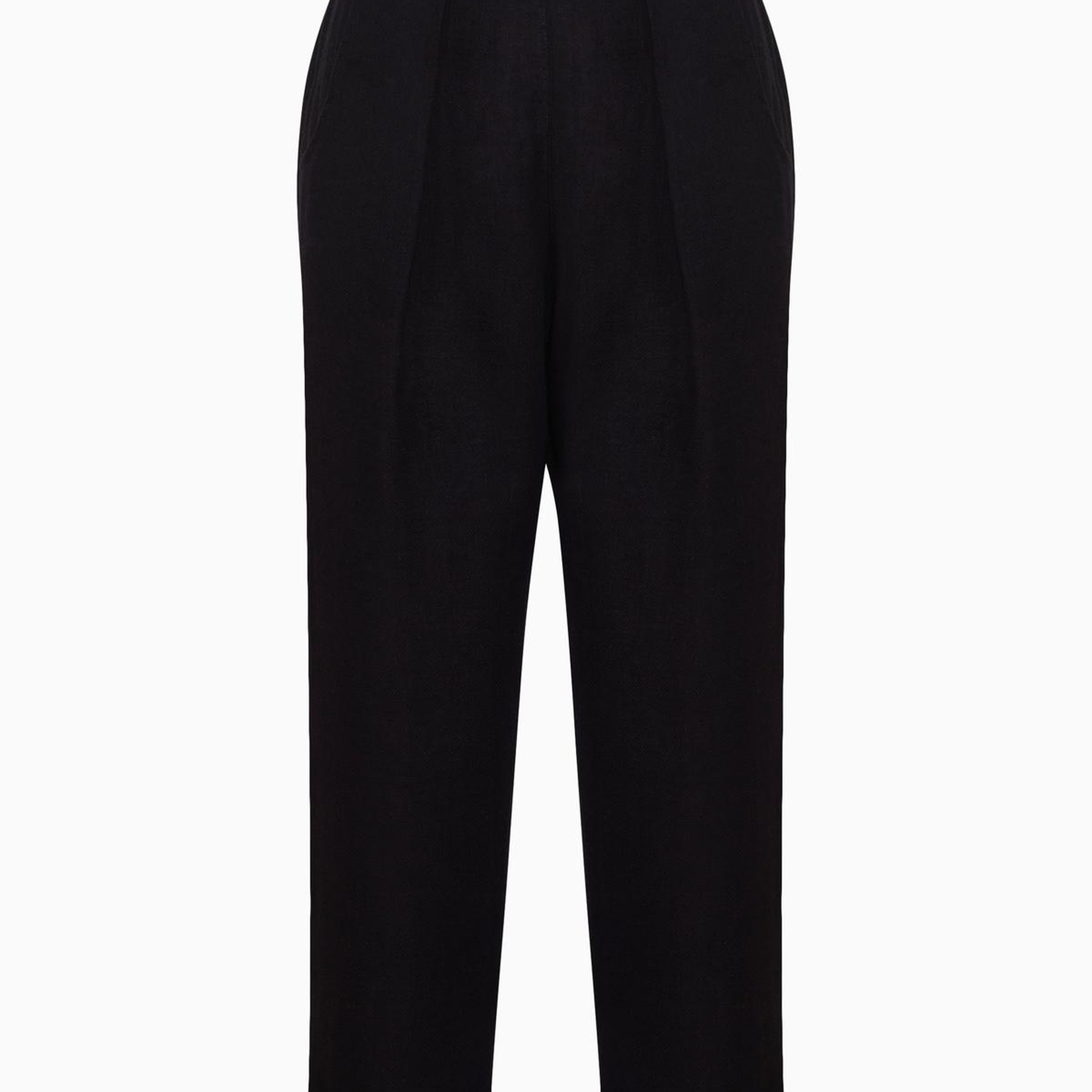 İKİKIZ Keten Pilili Pantolon Kadın Siyah