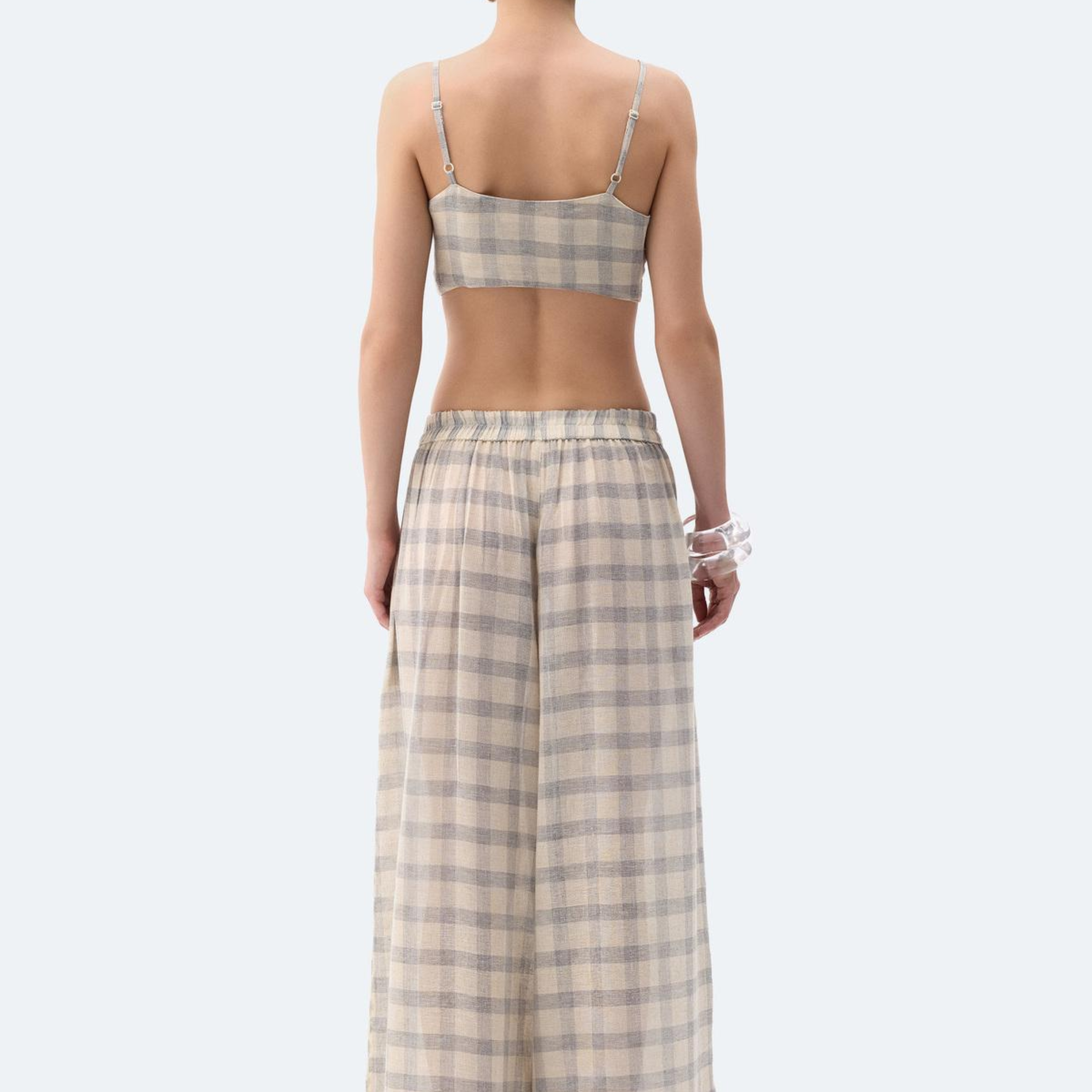 İKİKIZ Gri Ekose Pantolon Kadın Renkli