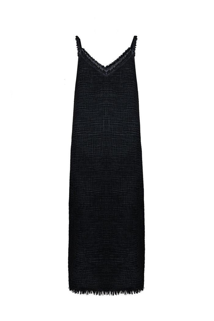 İKİKIZ Crinkle İp Askılı Elbise Kadın Siyah