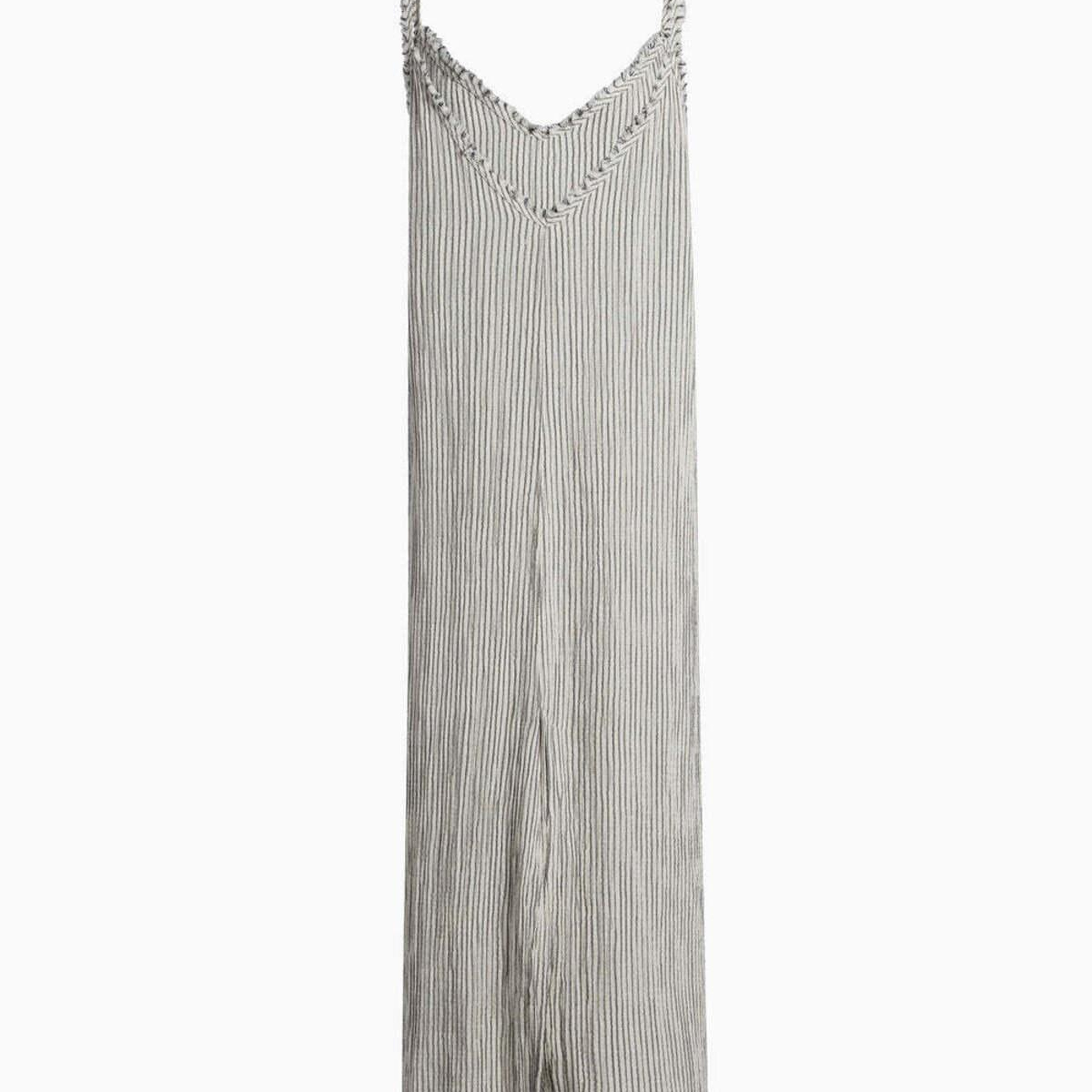 İKİKIZ Crinkle Çizgili İp Askılı Elbise Kadın Renkli