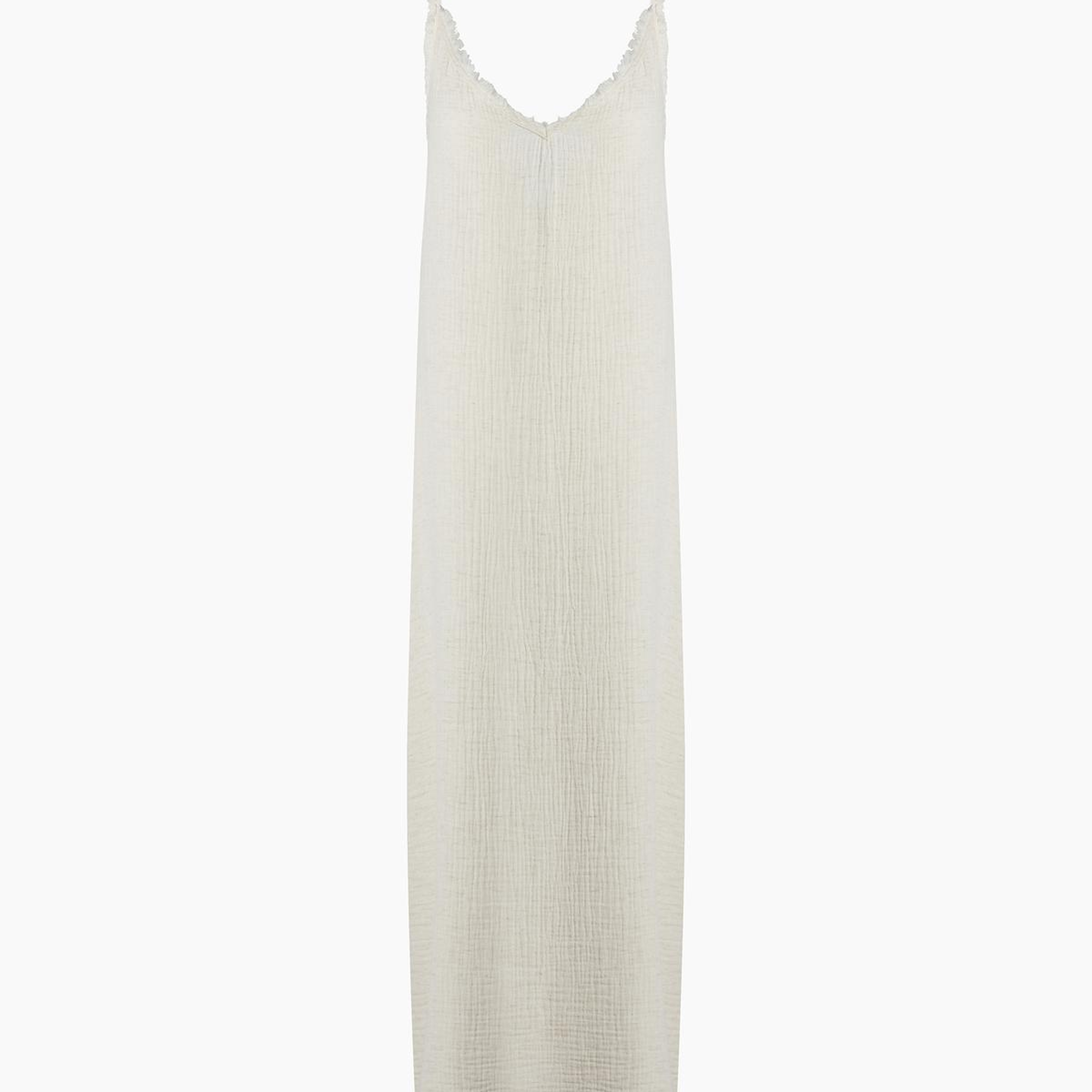 İKİKIZ Crinkle Linen İp Askılı Elbise Kadın Naturel
