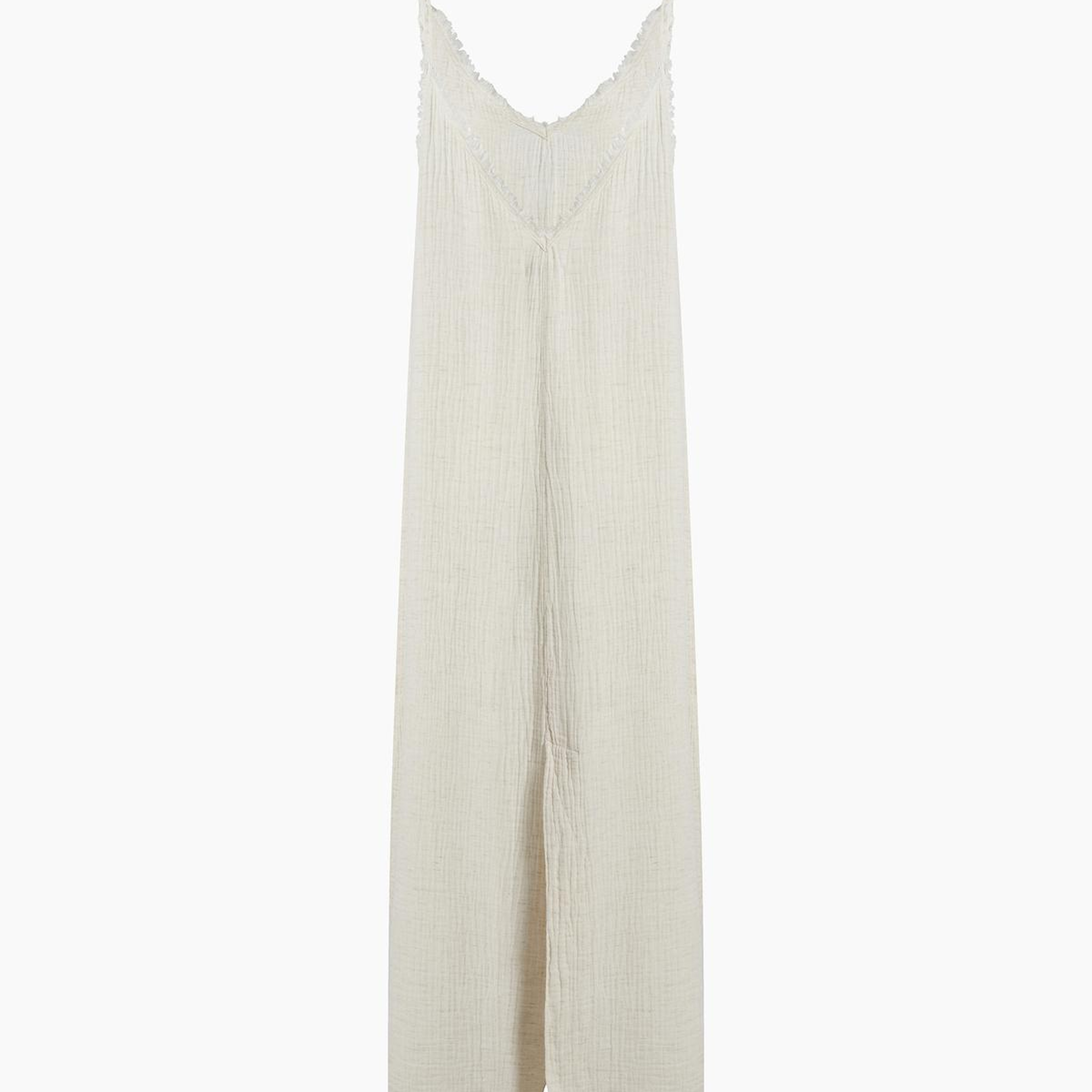 İKİKIZ Crinkle Linen İp Askılı Elbise Kadın Naturel