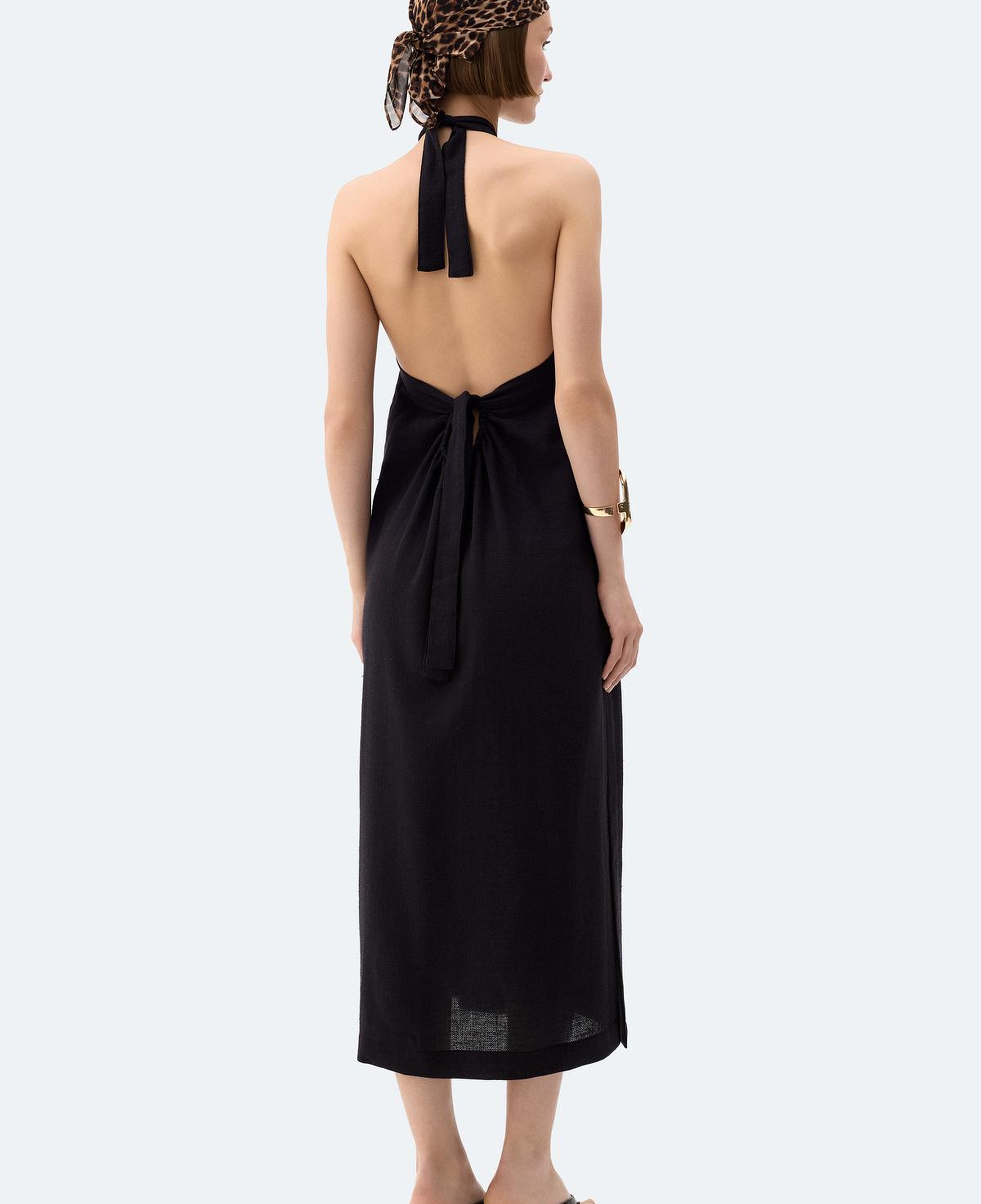 İKİKIZ Siyah Keten Elbise Kadın Renkli