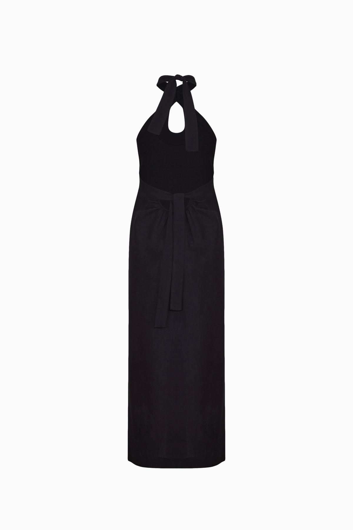 İKİKIZ Siyah Keten Elbise Kadın Renkli