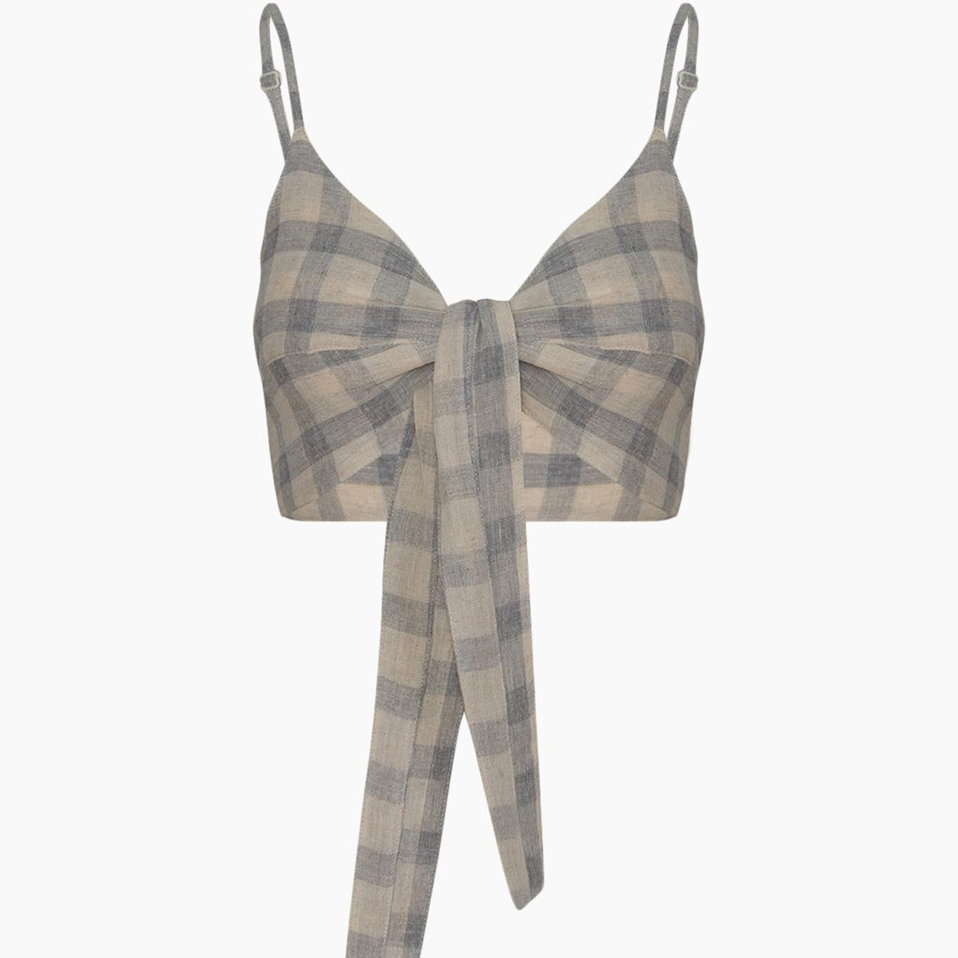 İKİKIZ Gri Ekose Bra Kadın Renkli