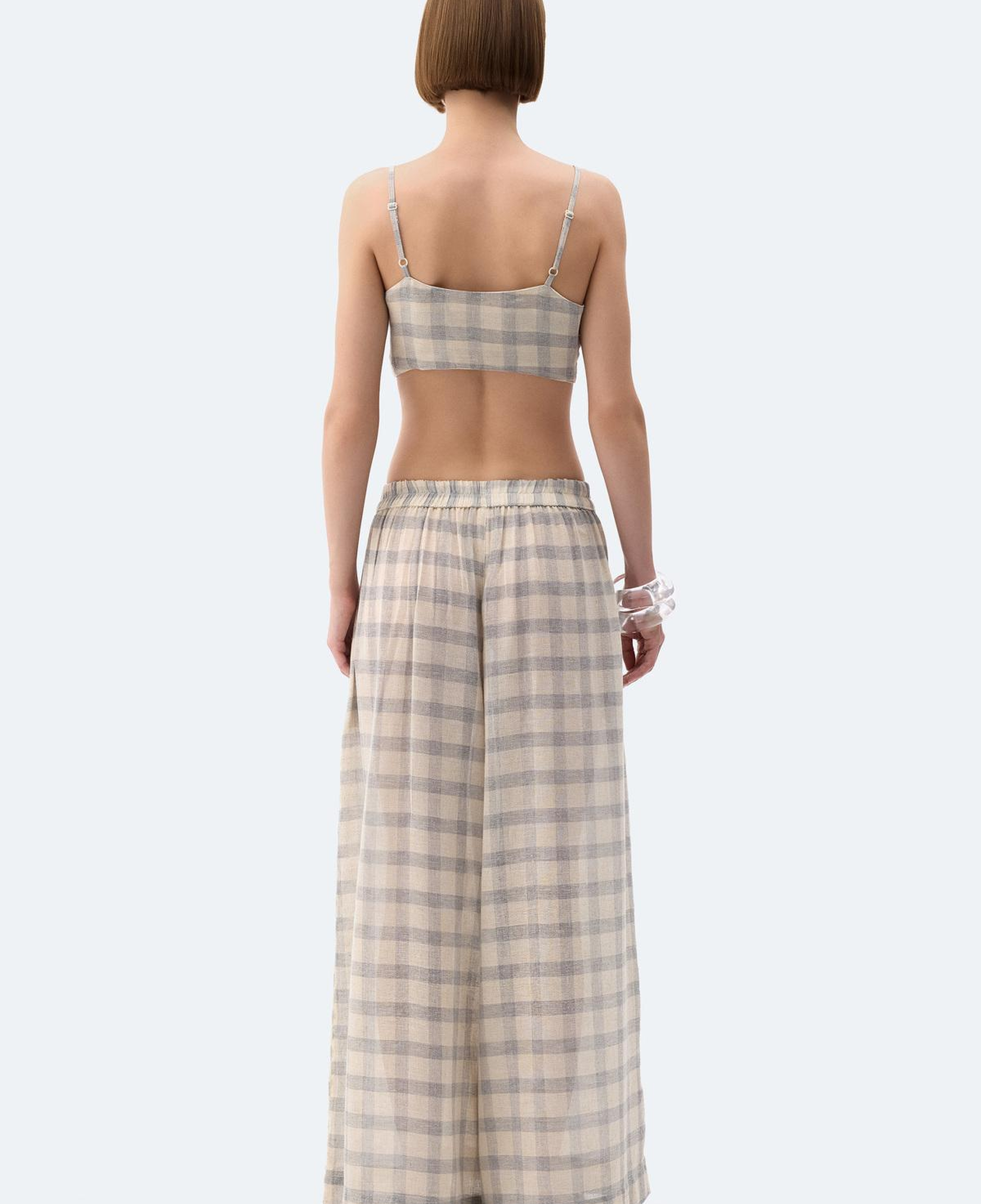 İKİKIZ Gri Ekose Bra Kadın Renkli