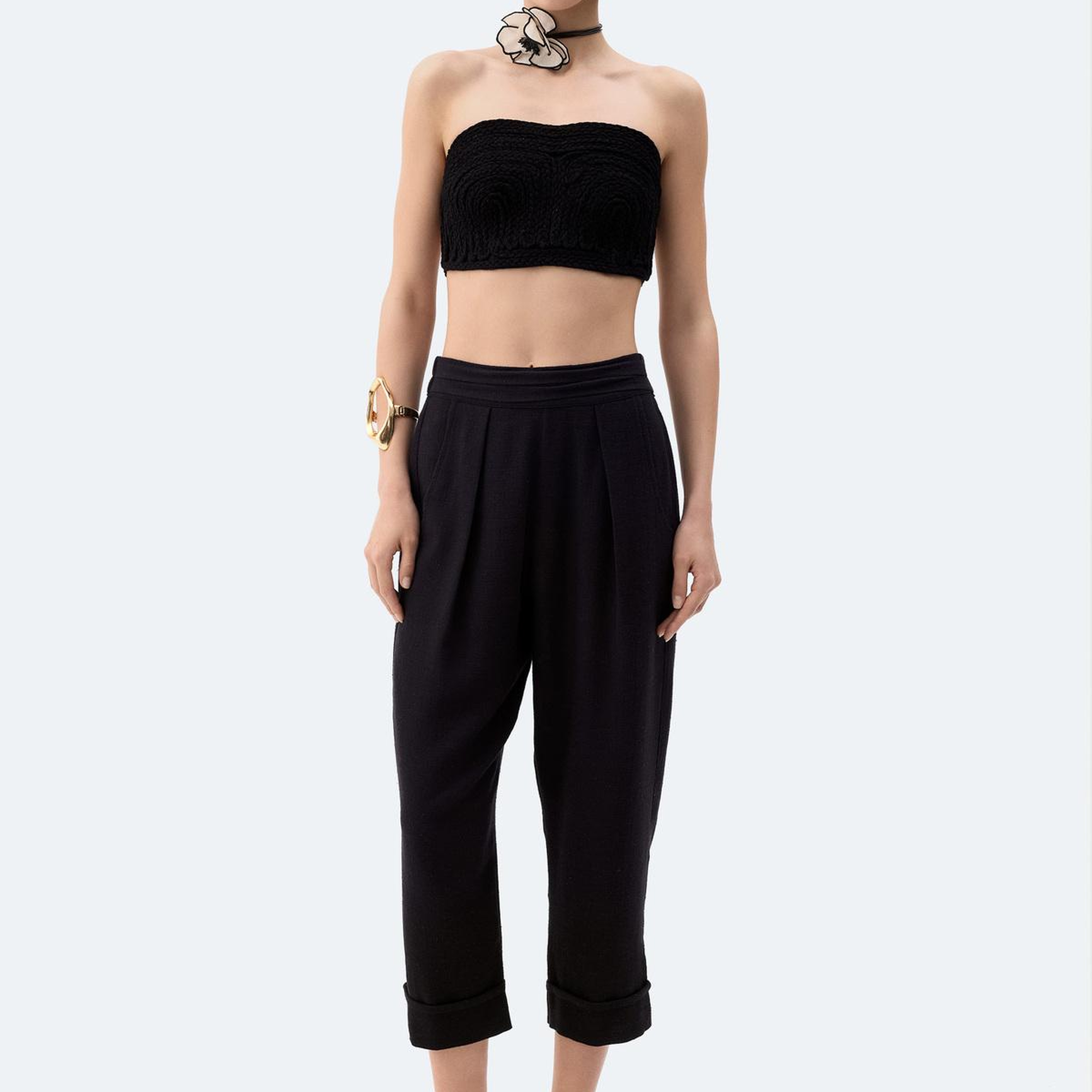 İKİKIZ Keten Büstiyer Kadın Siyah