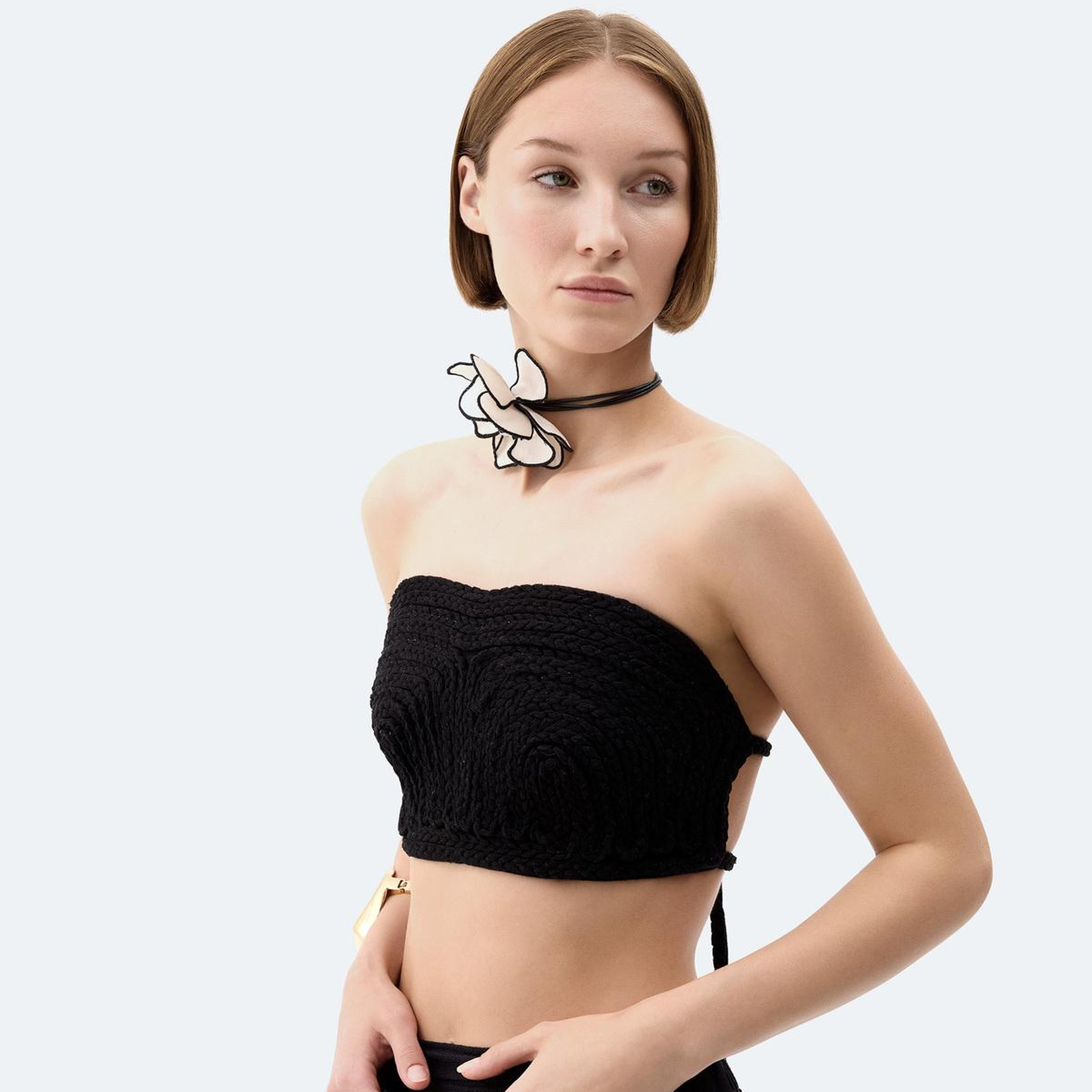 İKİKIZ Keten Büstiyer Kadın Siyah