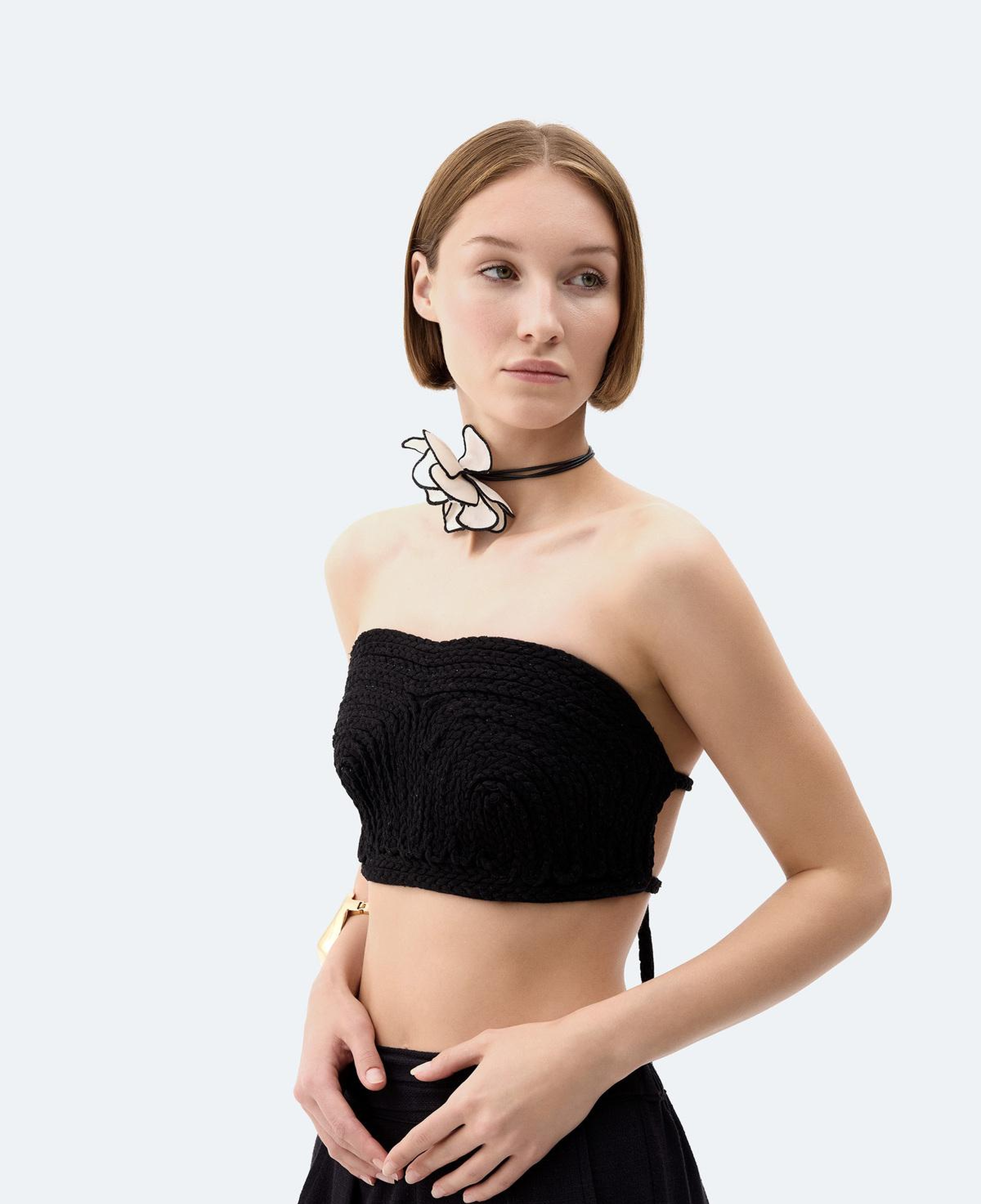 İKİKIZ Keten Büstiyer Kadın Siyah