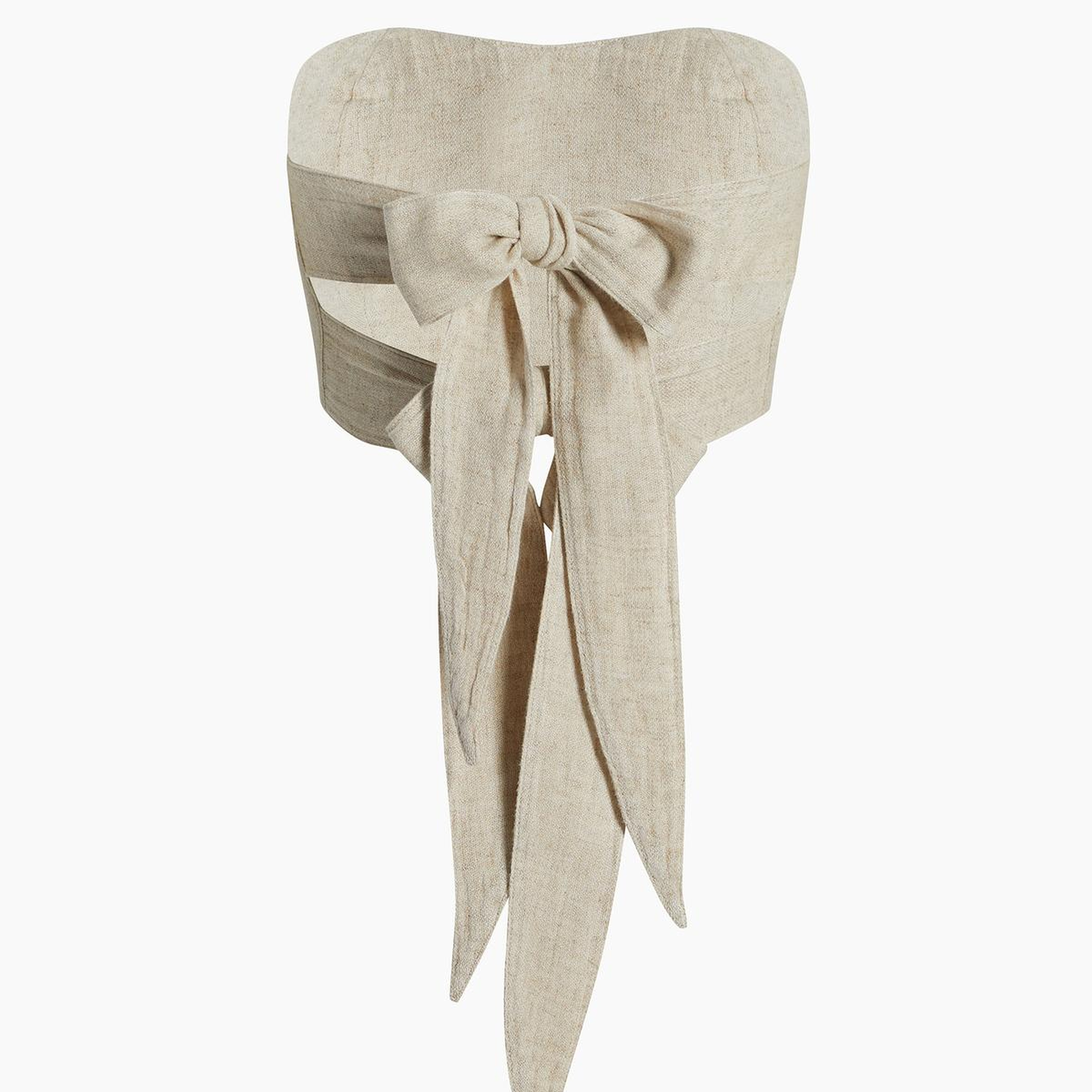 İKİKIZ Keten Bandeau Bluz Kadın Naturel