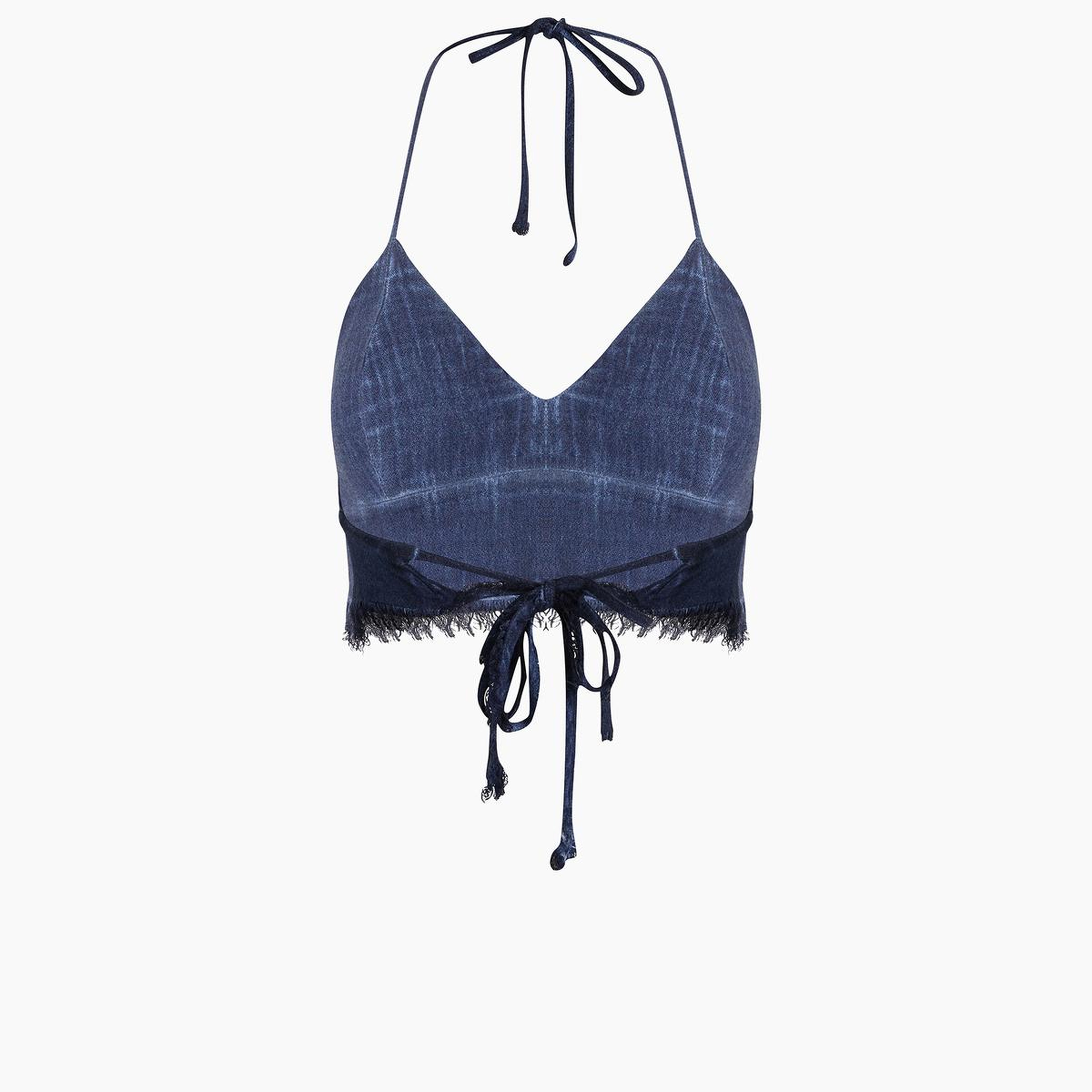 İKİKIZ Keten Navy Büstiyer Kadın Lacivert