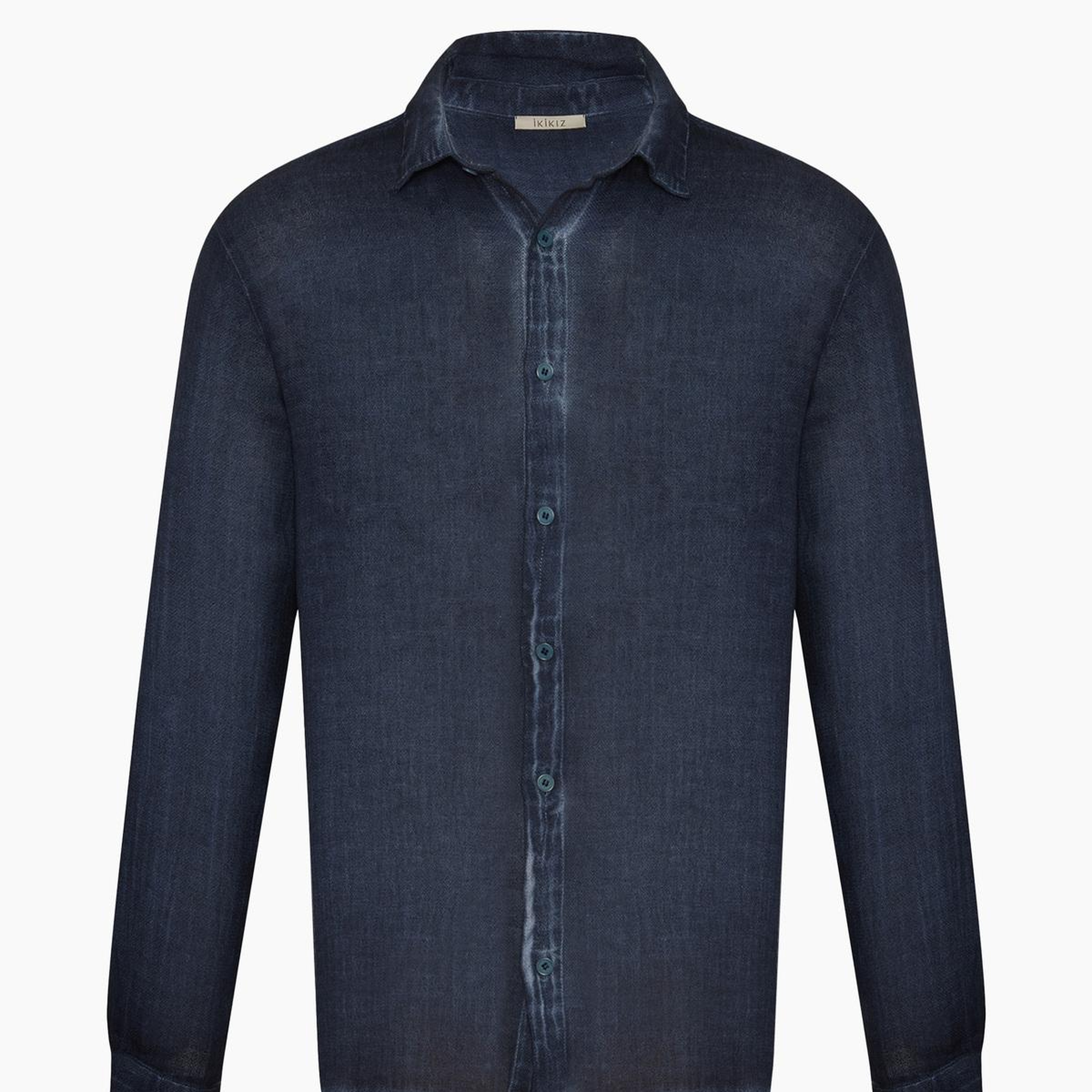 İKİKIZ Keten Navy Gömlek Erkek Lacivert