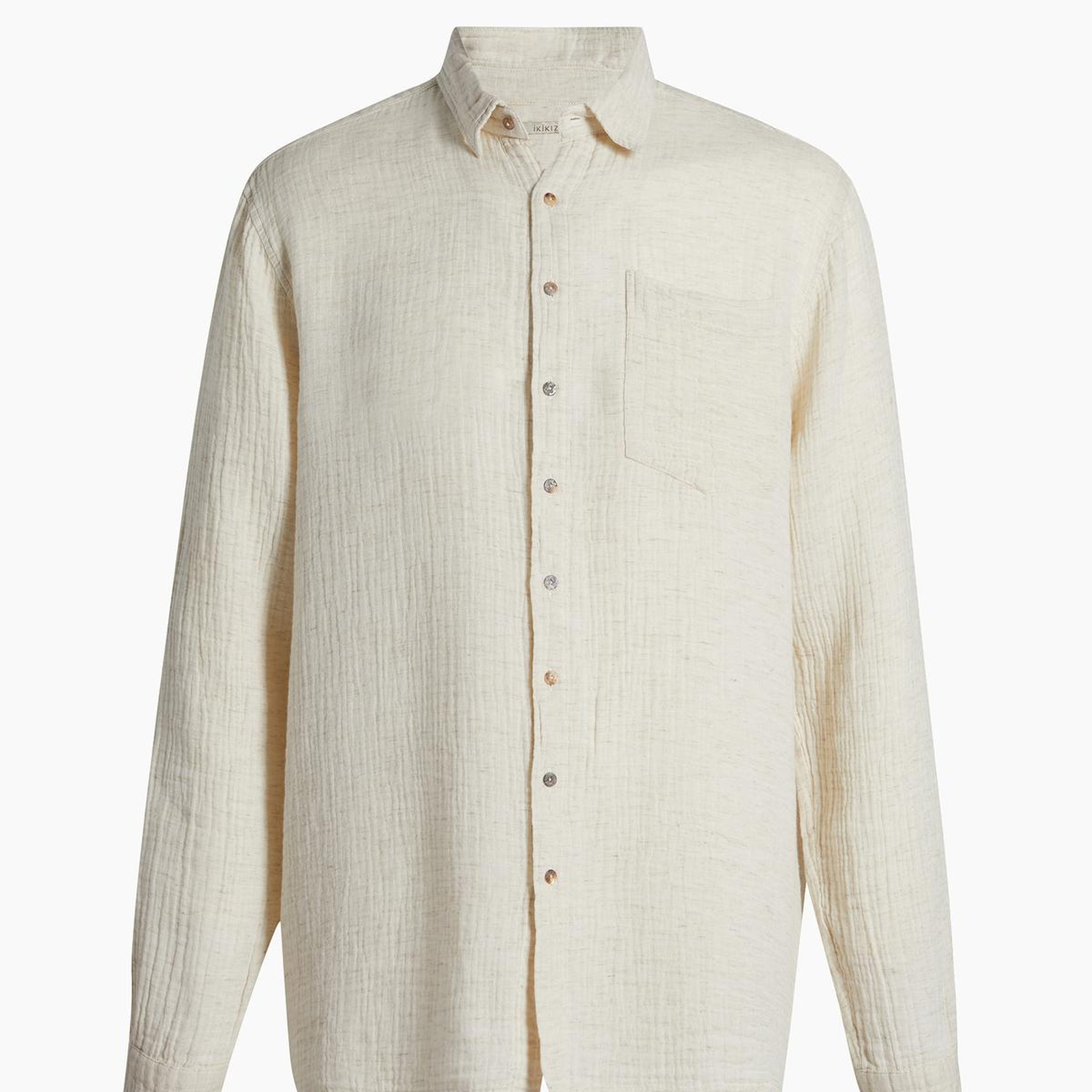 İKİKIZ Crinkle Erkek Gömlek Erkek Naturel