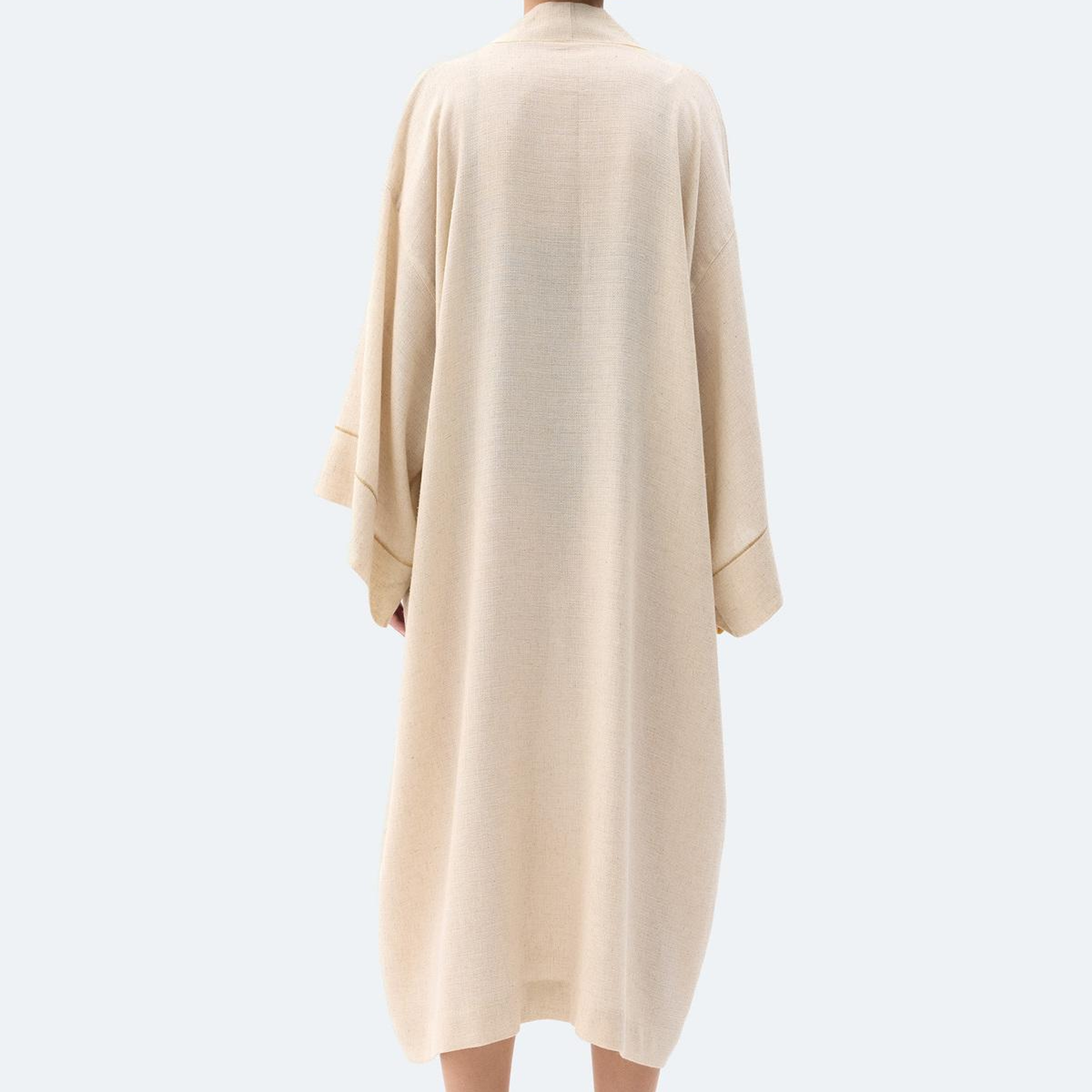 İKİKIZ Natürel Keten Kimono Kadın Naturel