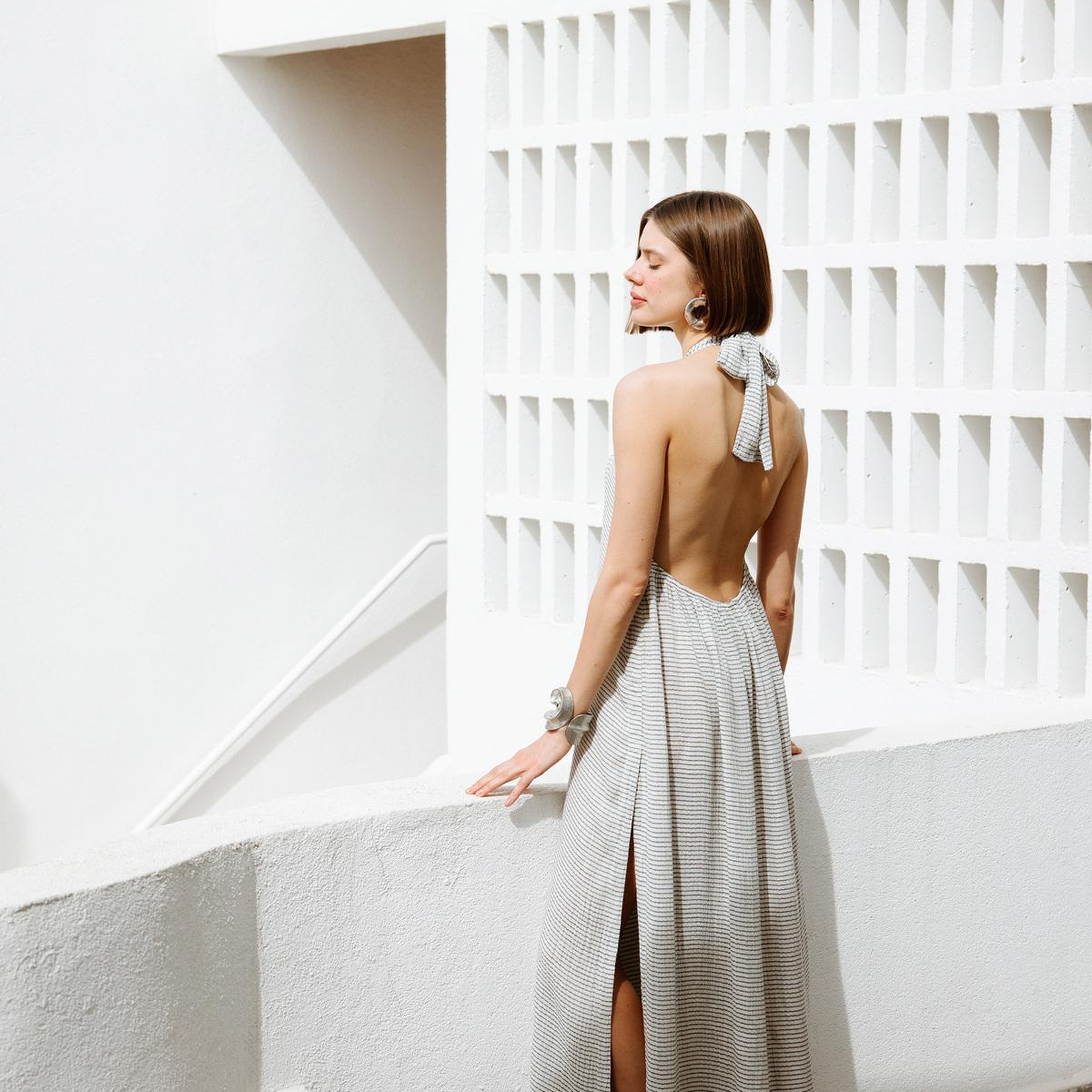 İKİKIZ Siyah Çizgili Elbise Kadın Renkli